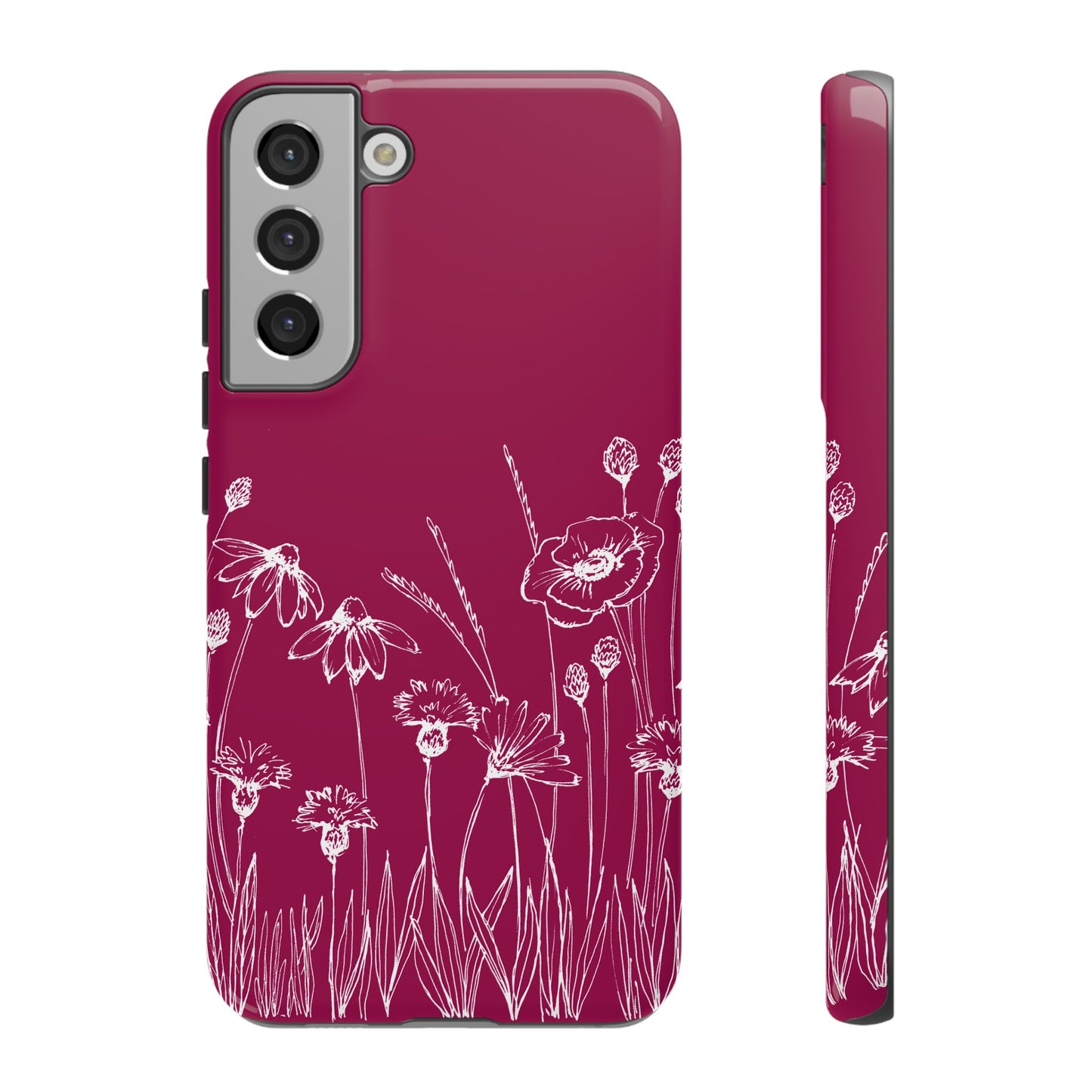 Doodle Flower Phone Case Berry