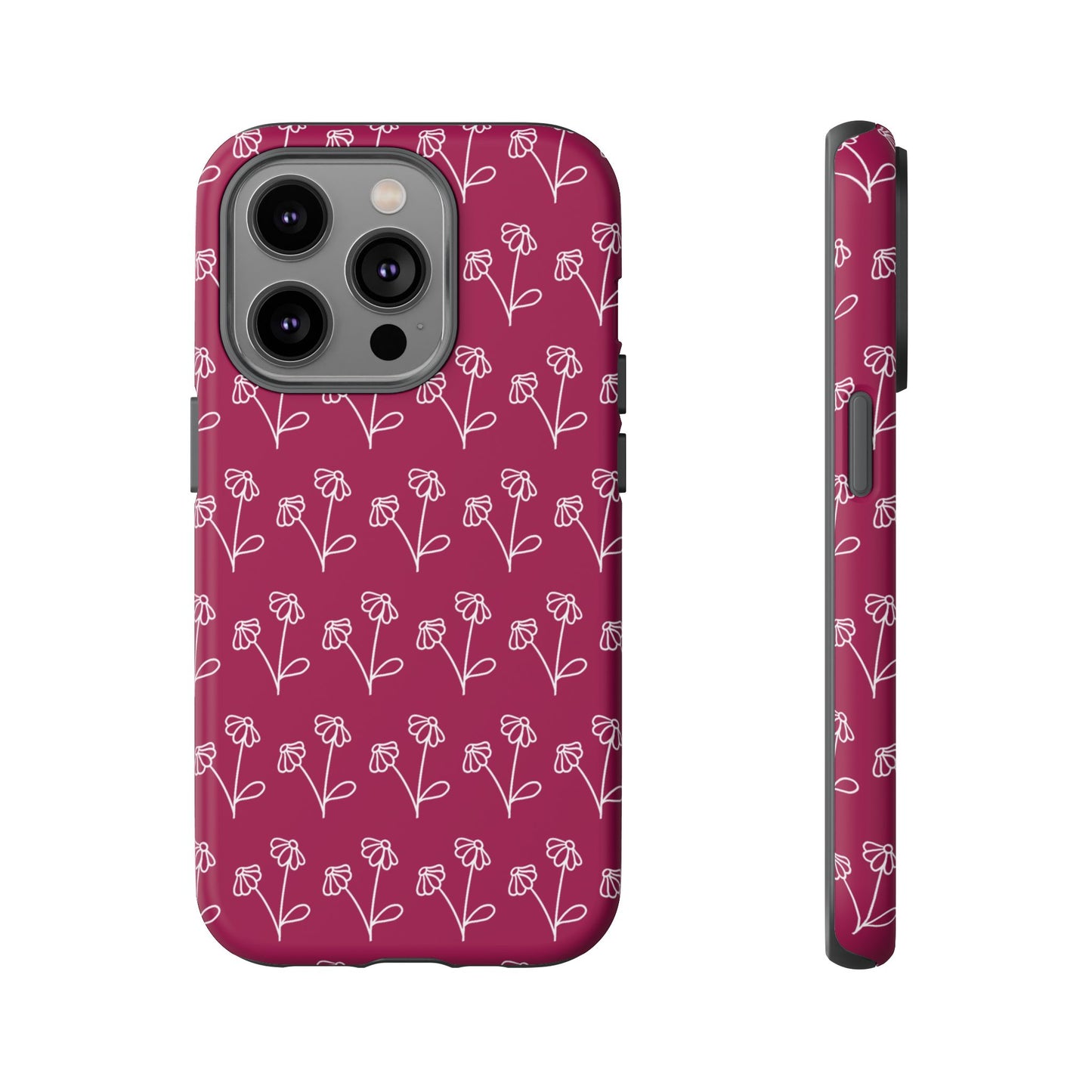 Doodle Flowers Phone Case Berry