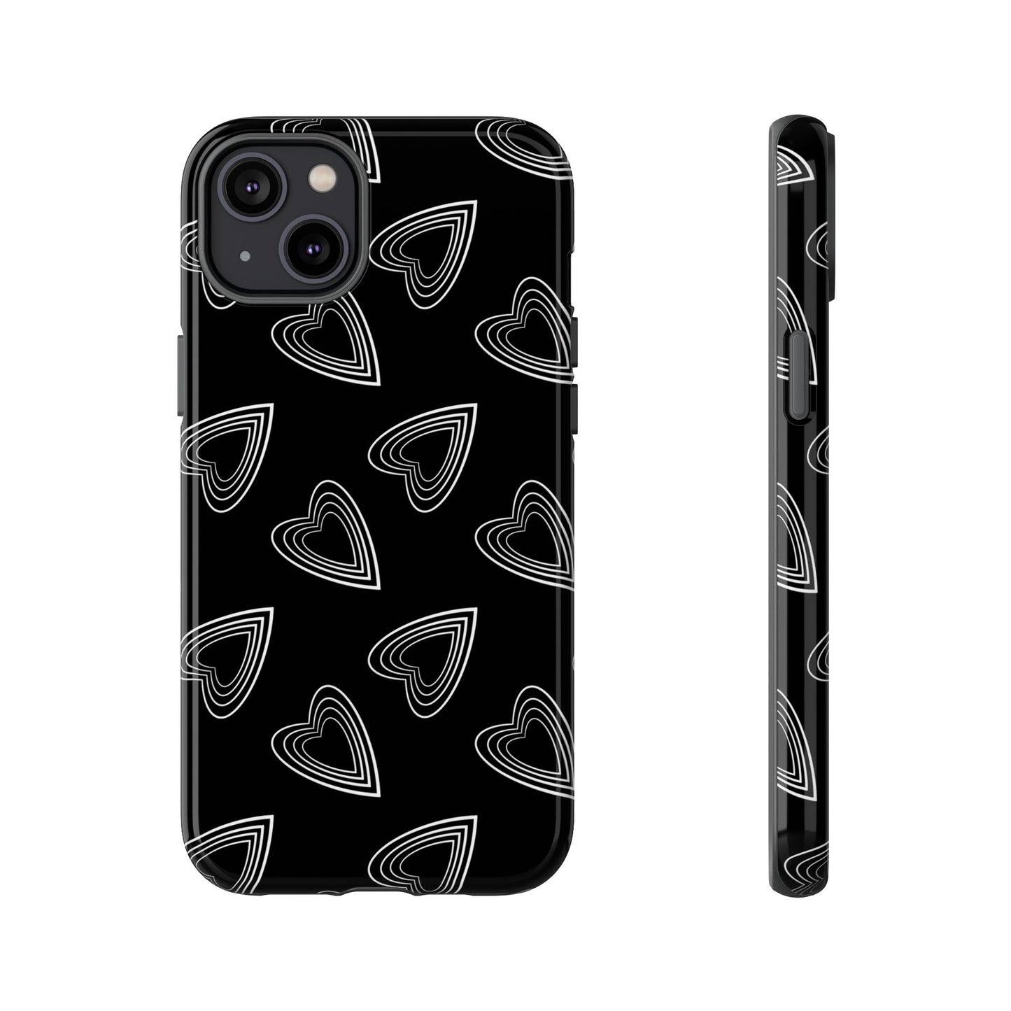 Hearts Phone Case Black