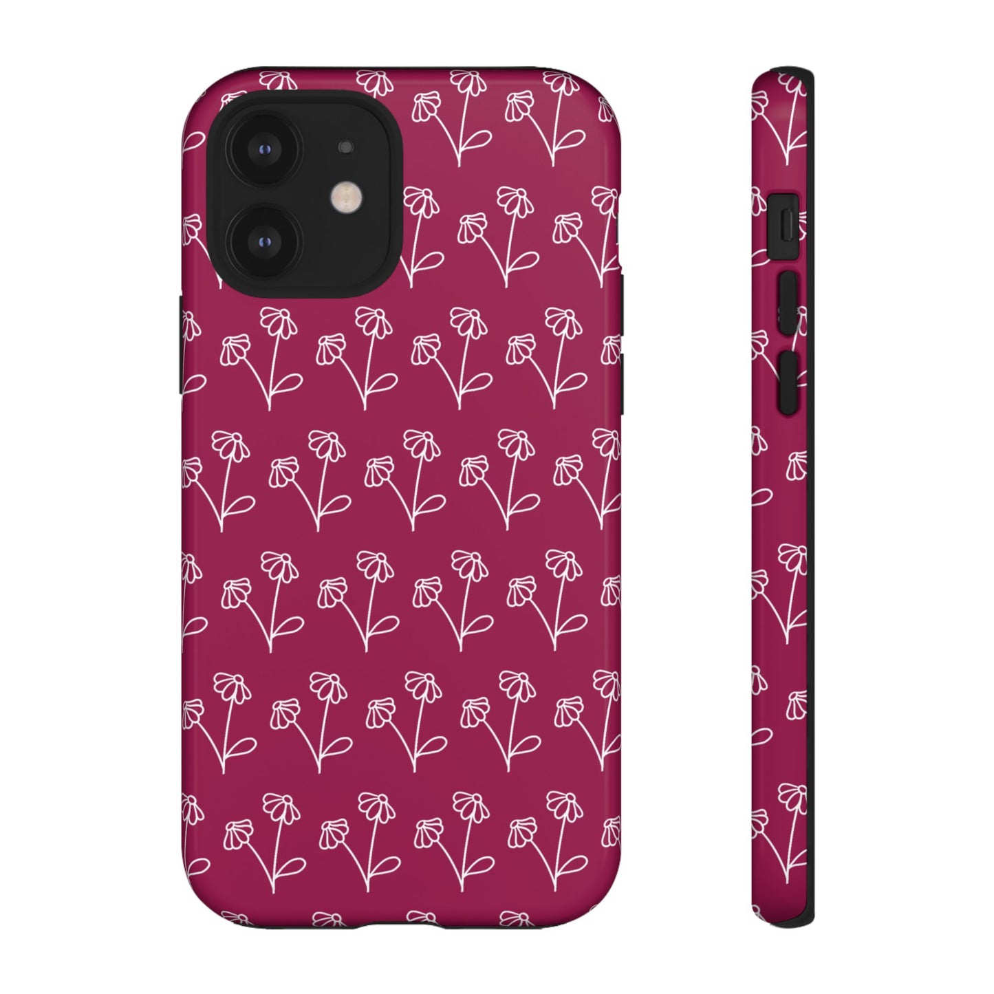 Doodle Flowers Phone Case Berry