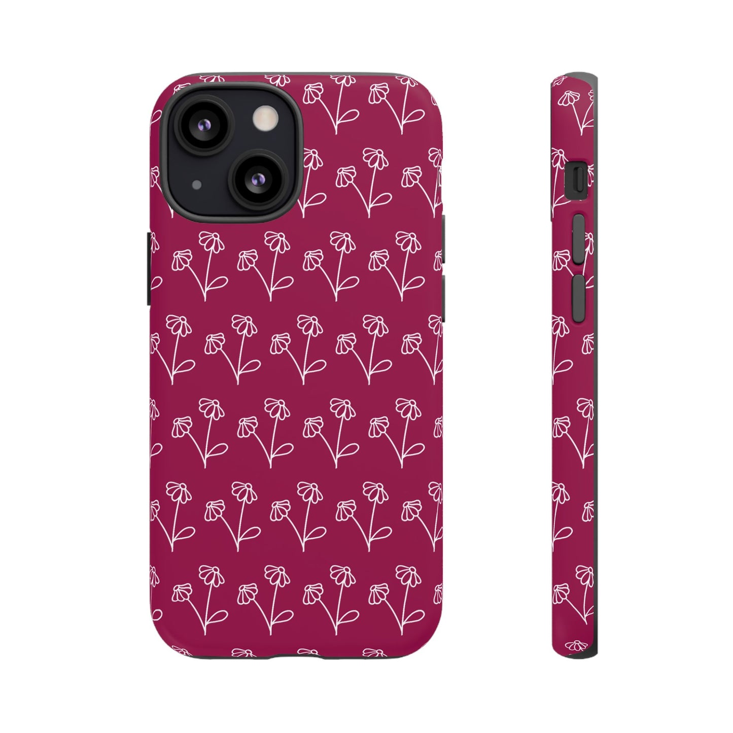 Doodle Flowers Phone Case Berry