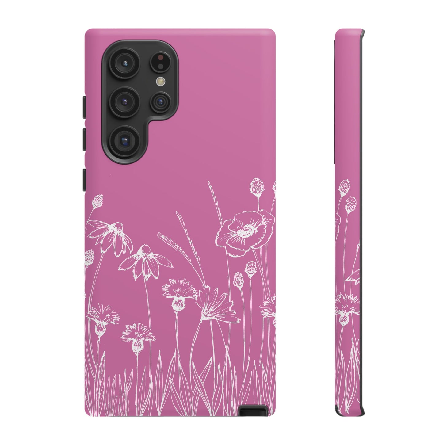 Doodle Flower Phone Case Pink