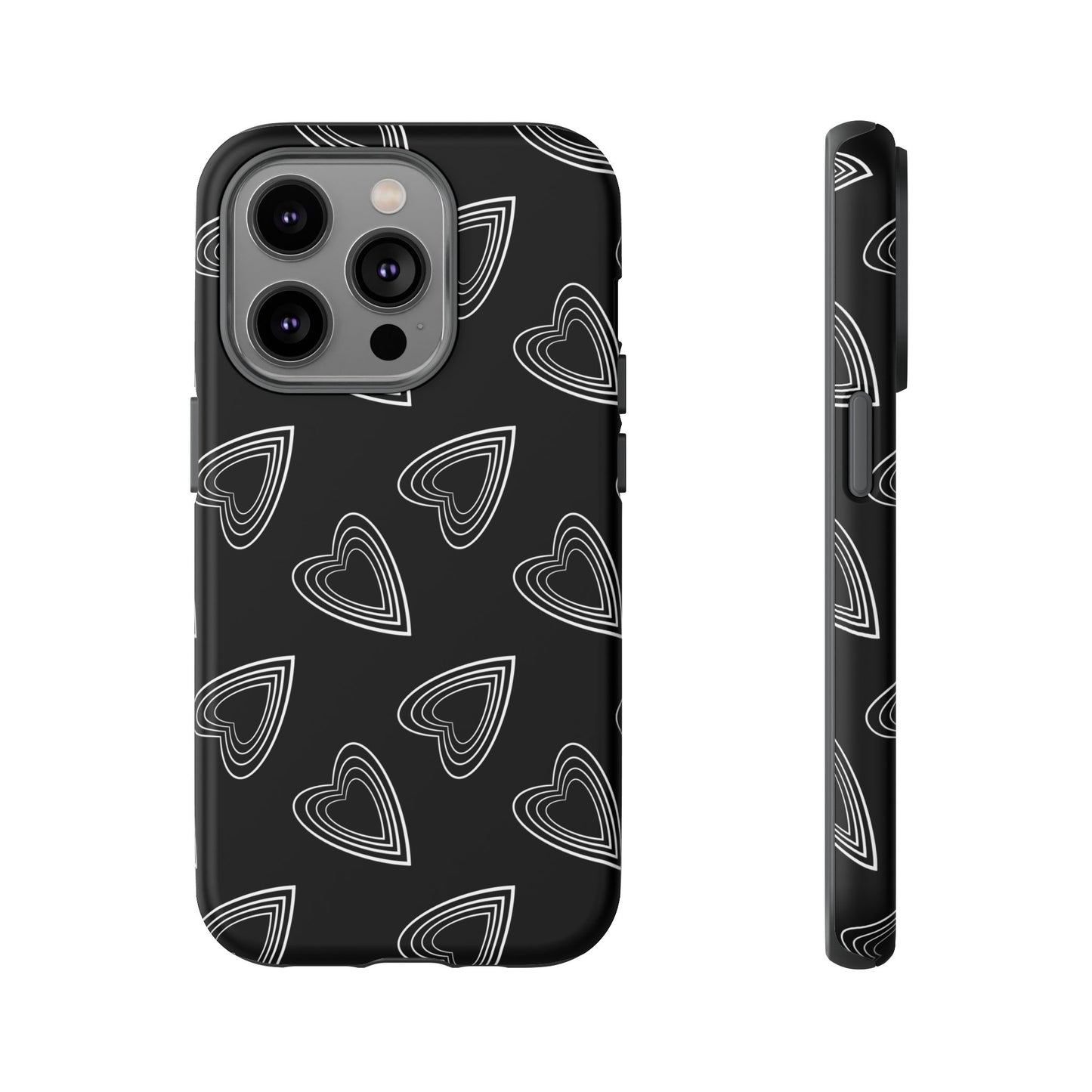 Hearts Phone Case Black