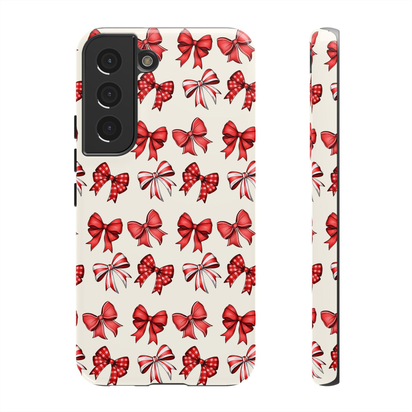 Christmas Bow Phone Case Cream