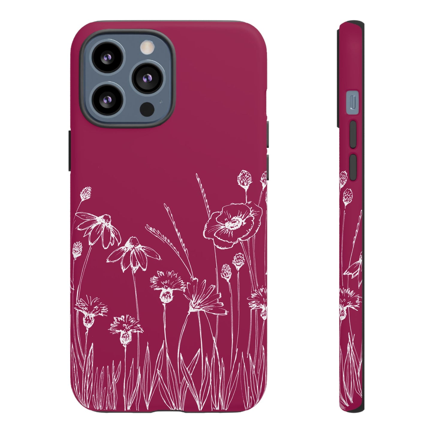 Doodle Flower Phone Case Berry