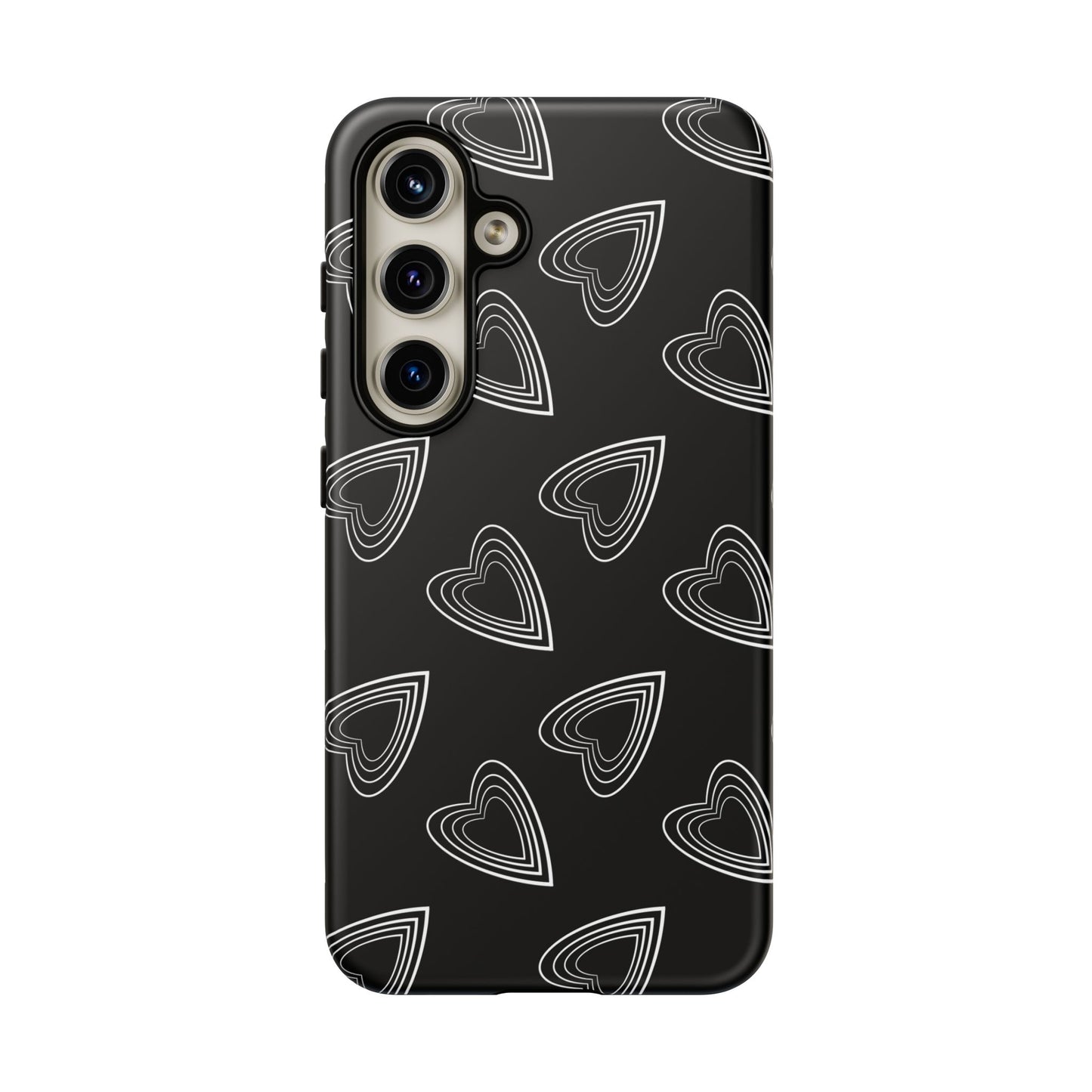 Hearts Phone Case Black