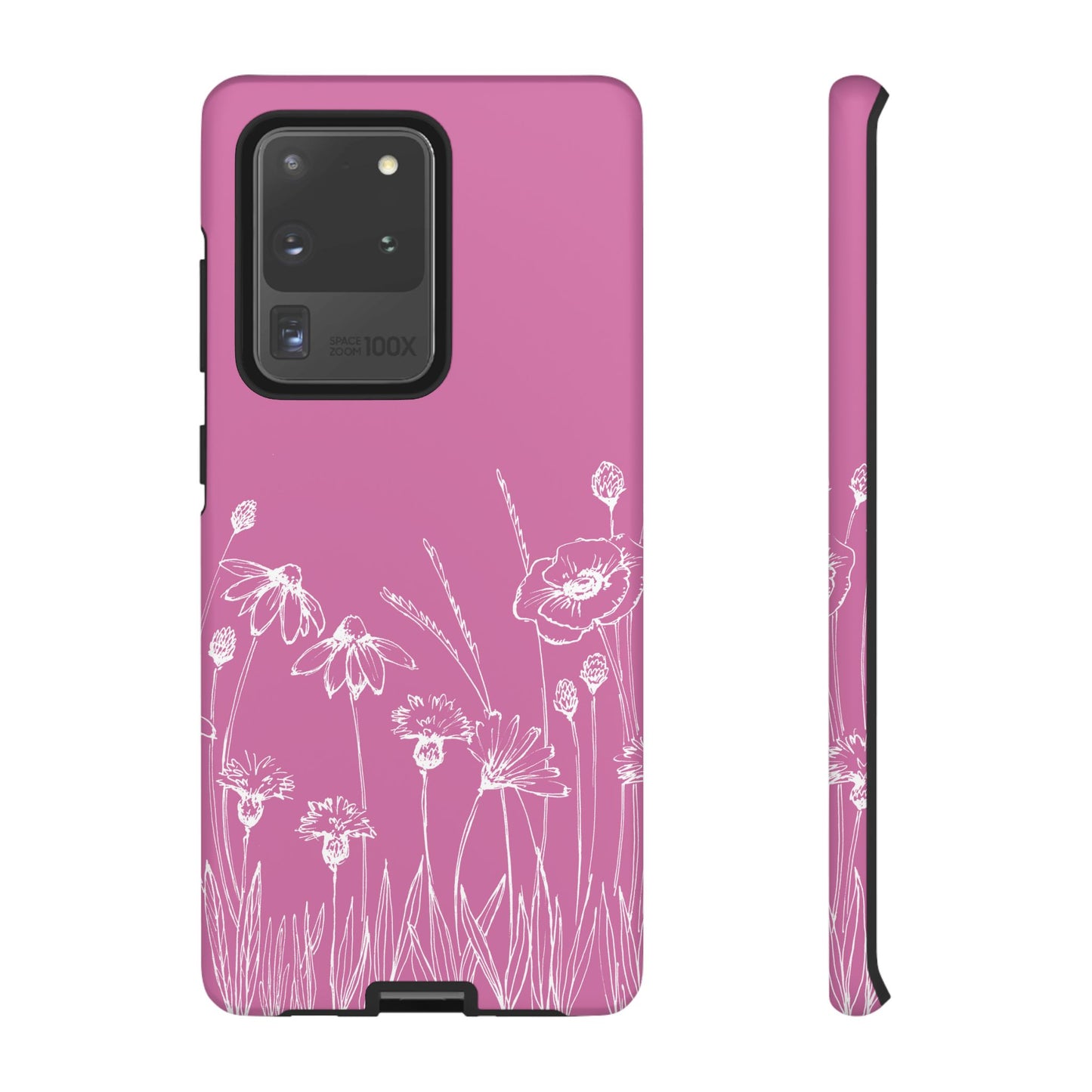 Doodle Flower Phone Case Pink