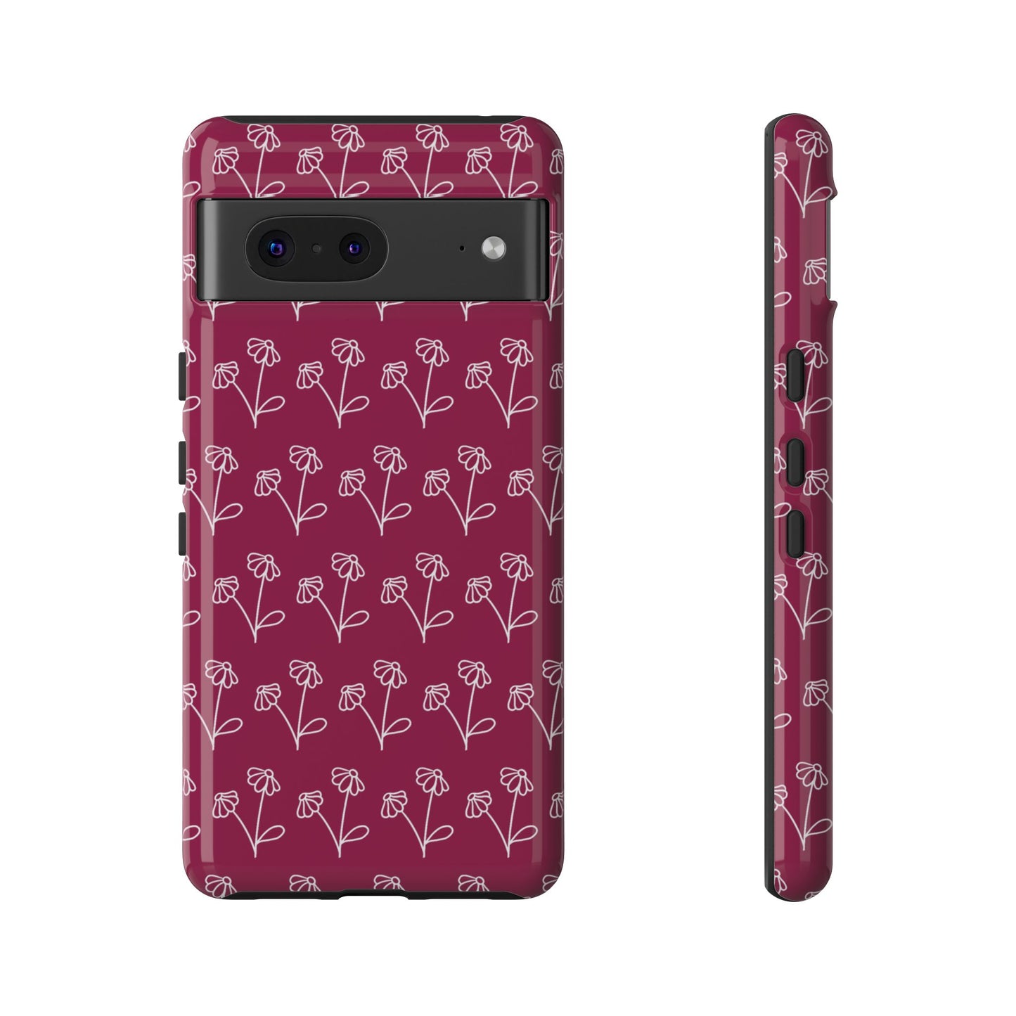 Doodle Flowers Phone Case Berry