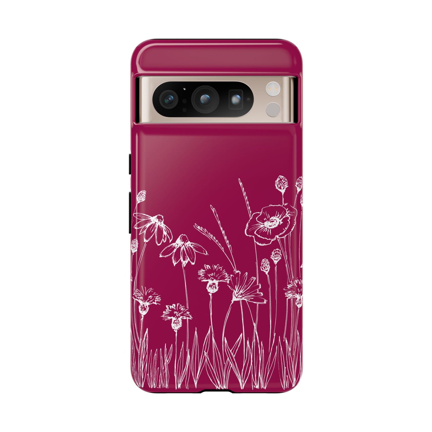 Doodle Flower Phone Case Berry