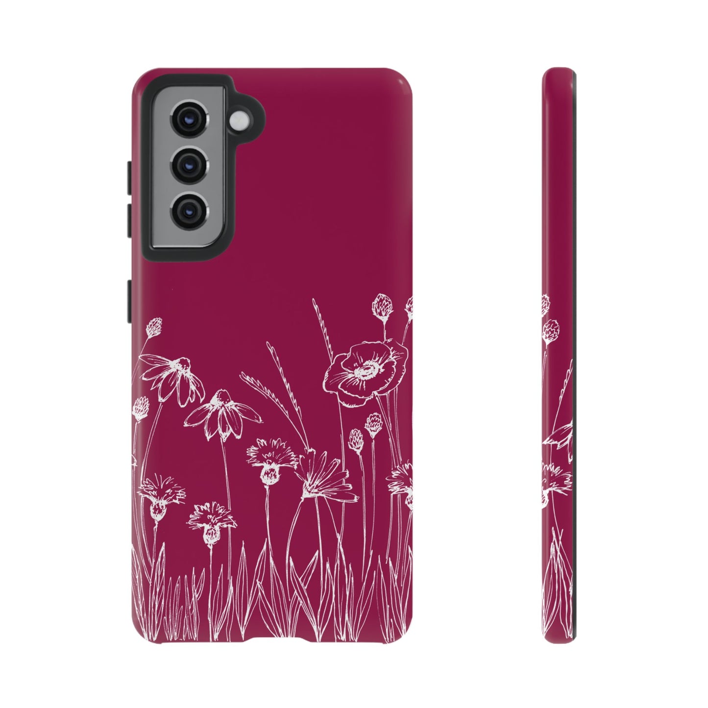 Doodle Flower Phone Case Berry