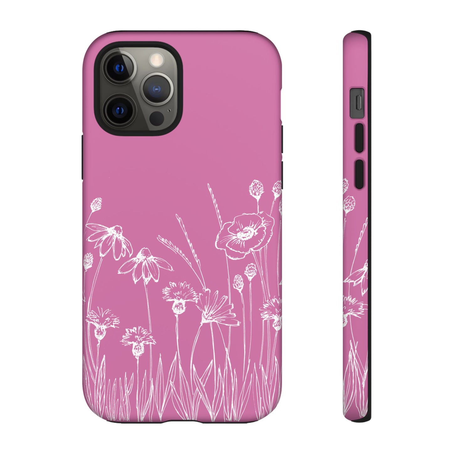 Doodle Flower Phone Case Pink