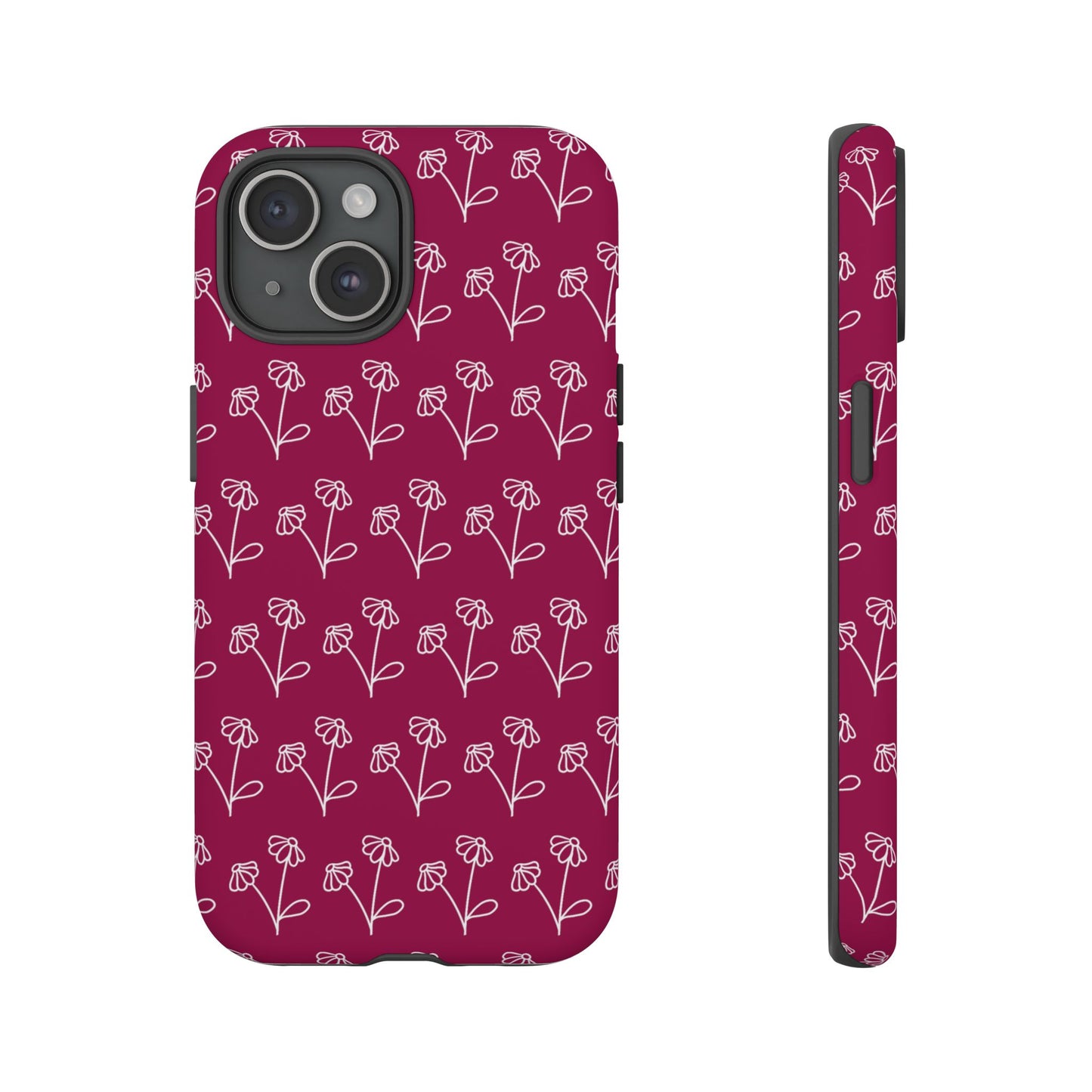 Doodle Flowers Phone Case Berry