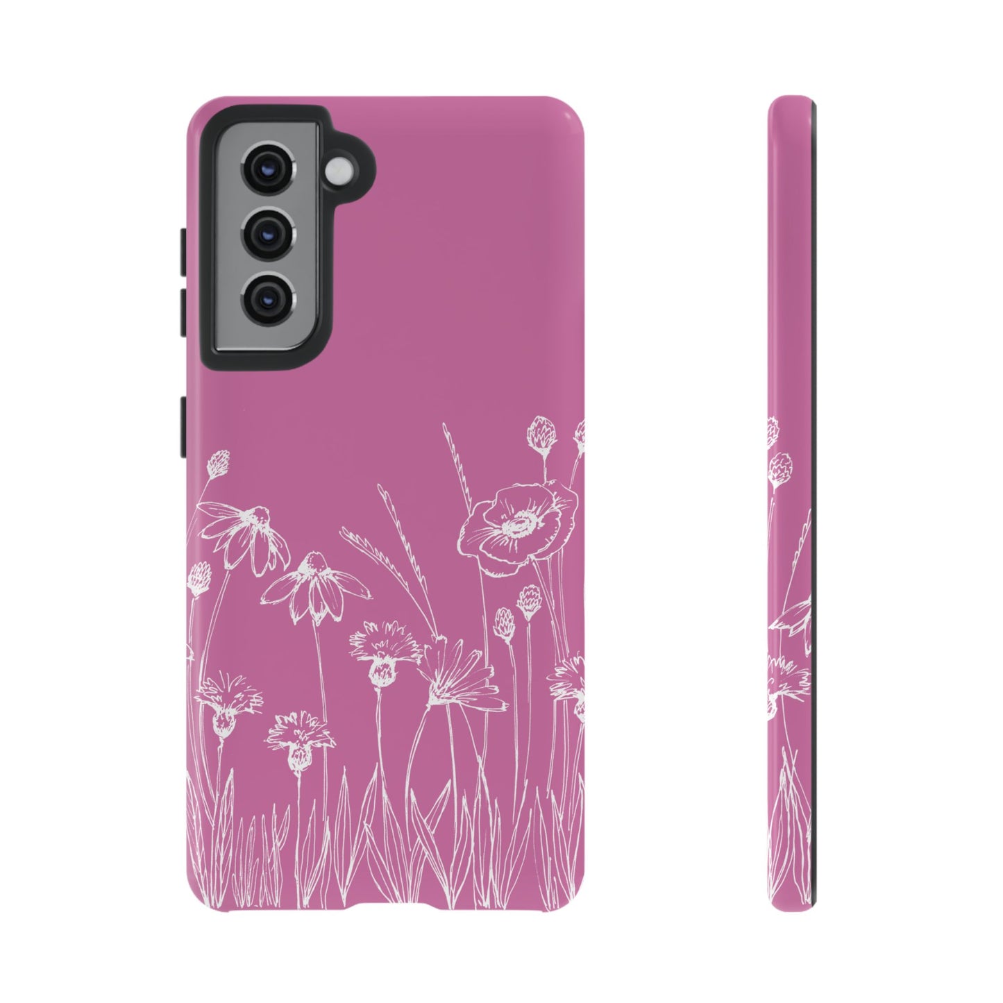 Doodle Flower Phone Case Pink