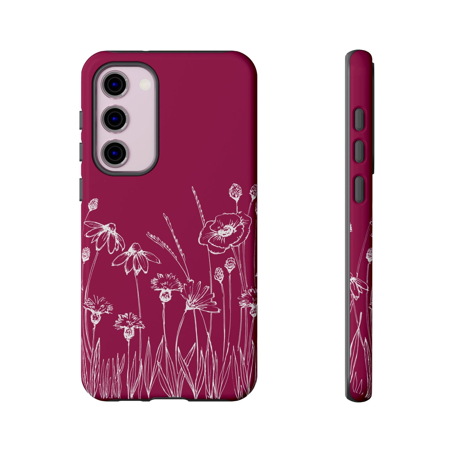 Doodle Flower Phone Case Berry