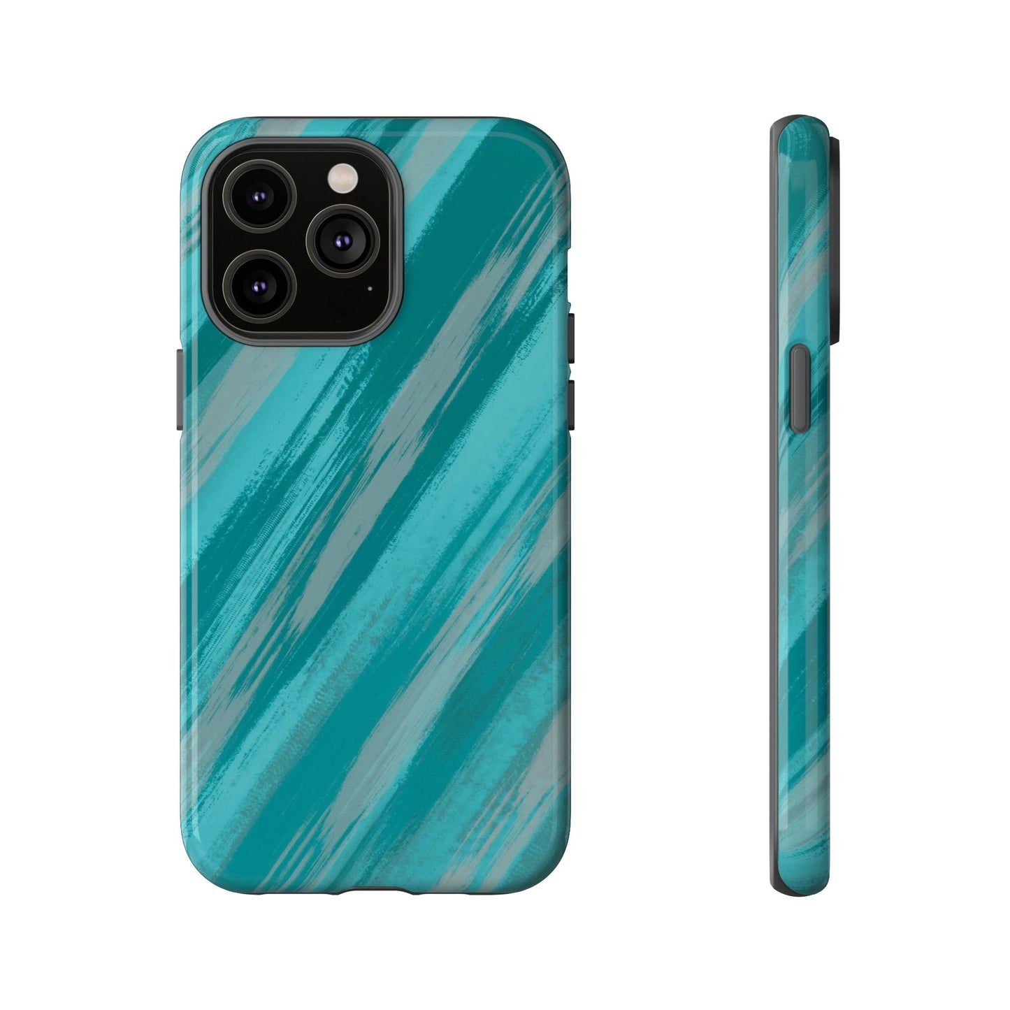 Striped Phone Case Aqua