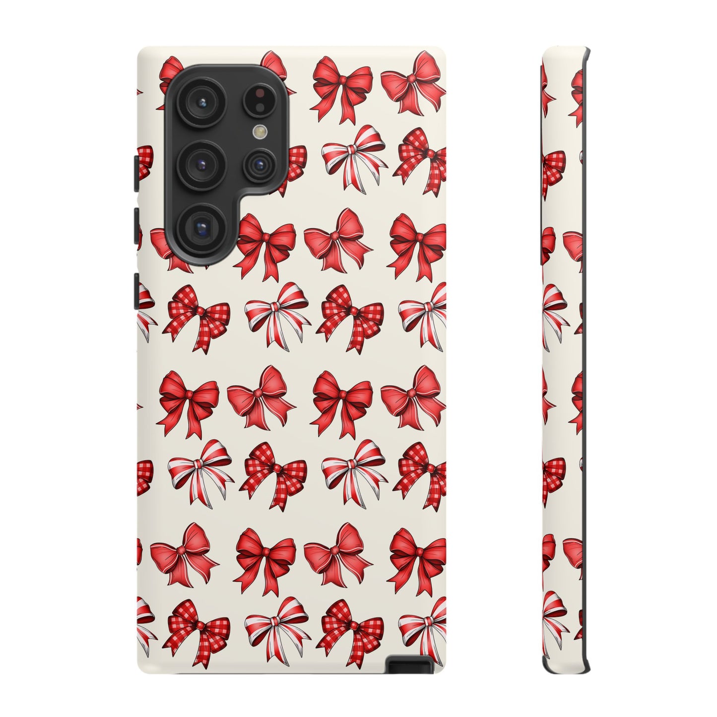 Christmas Bow Phone Case Cream