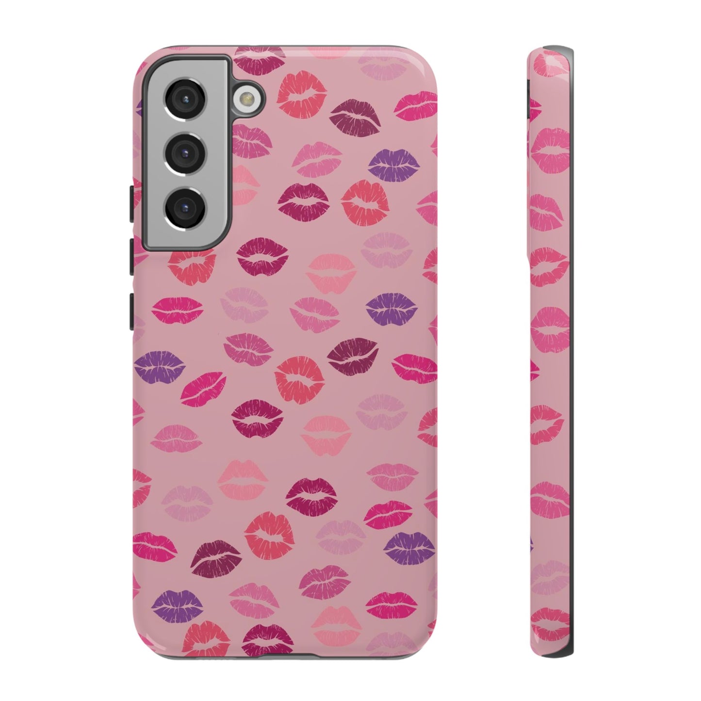 Lipstick Kisses Phone Case Pink