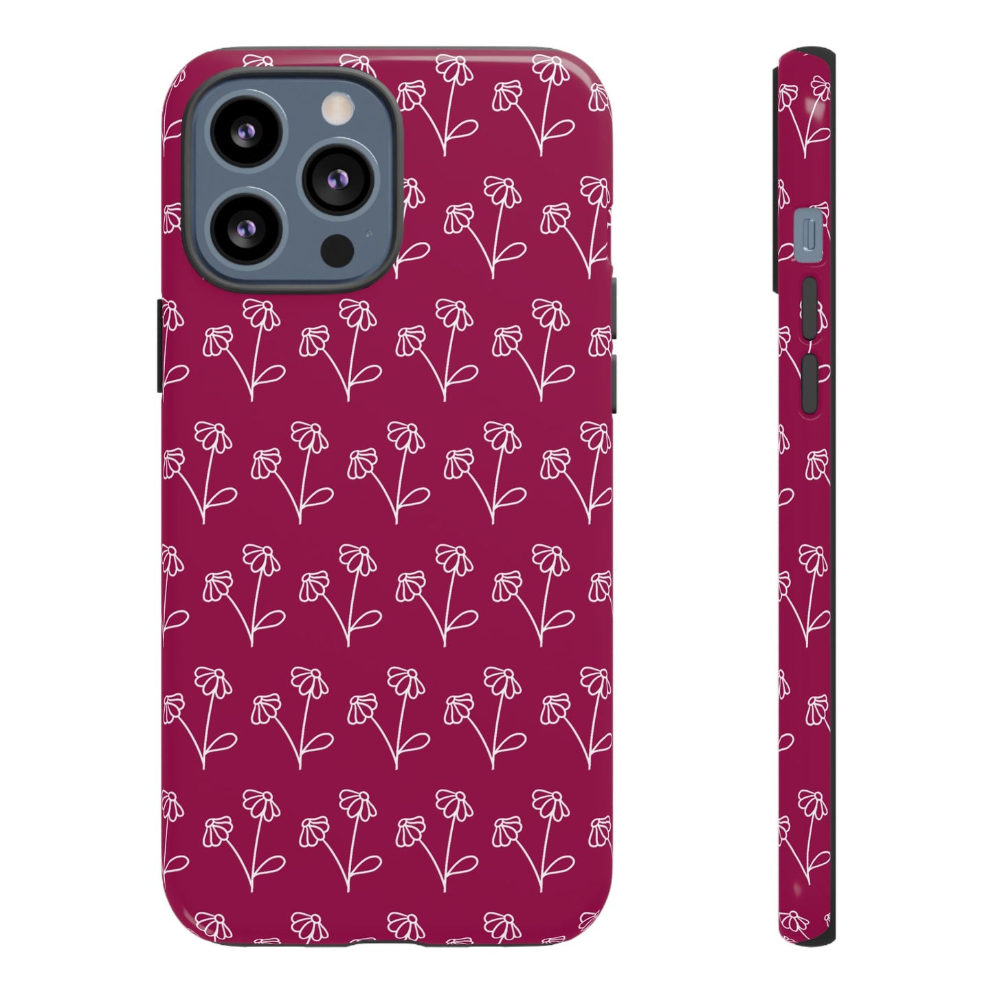 Doodle Flowers Phone Case Berry