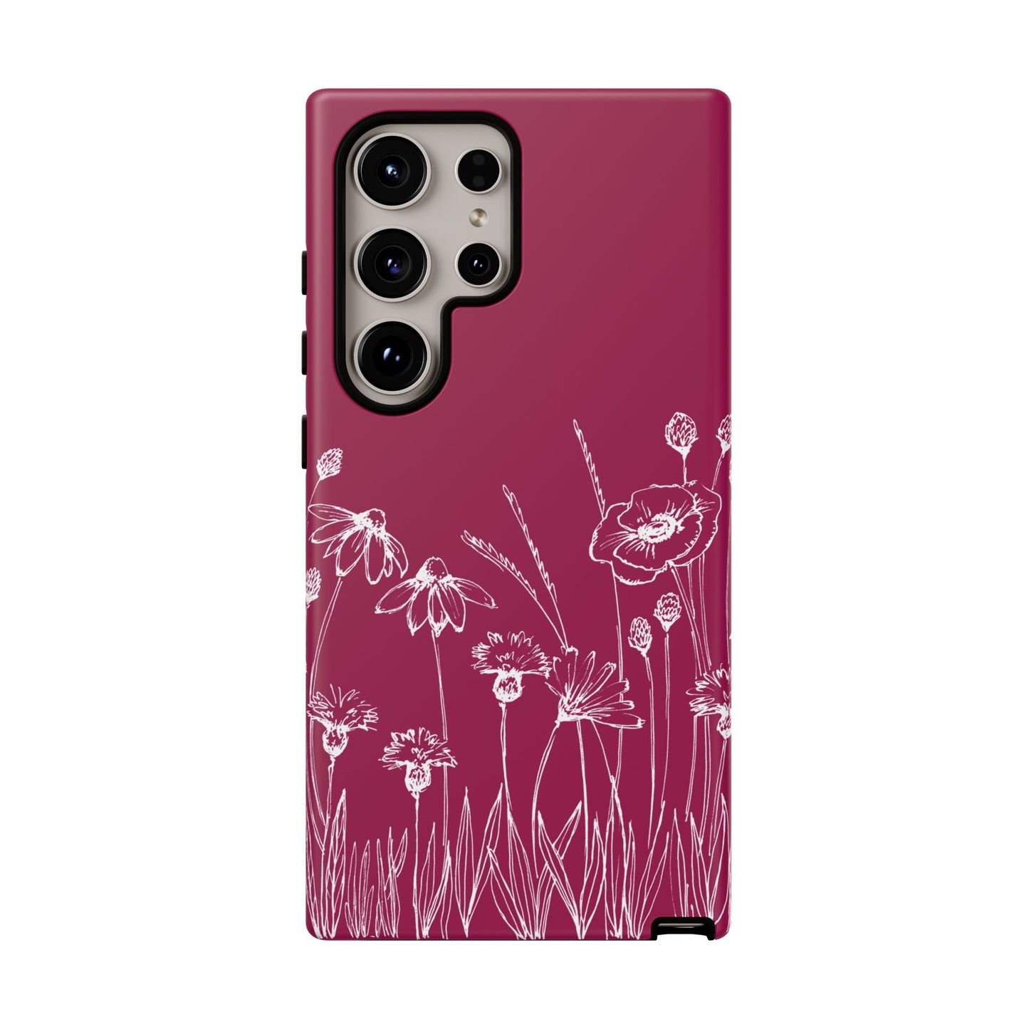 Doodle Flower Phone Case Berry