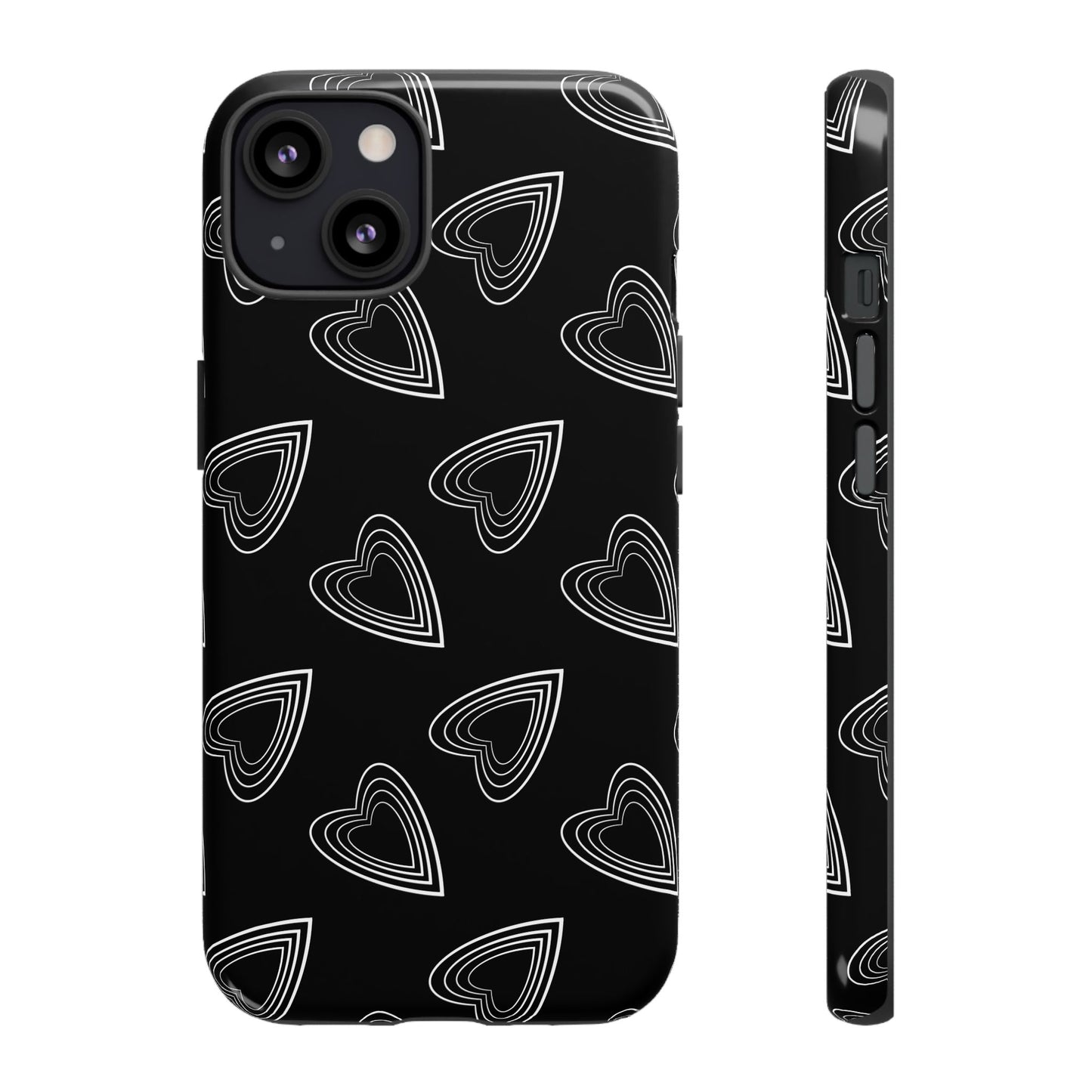 Hearts Phone Case Black