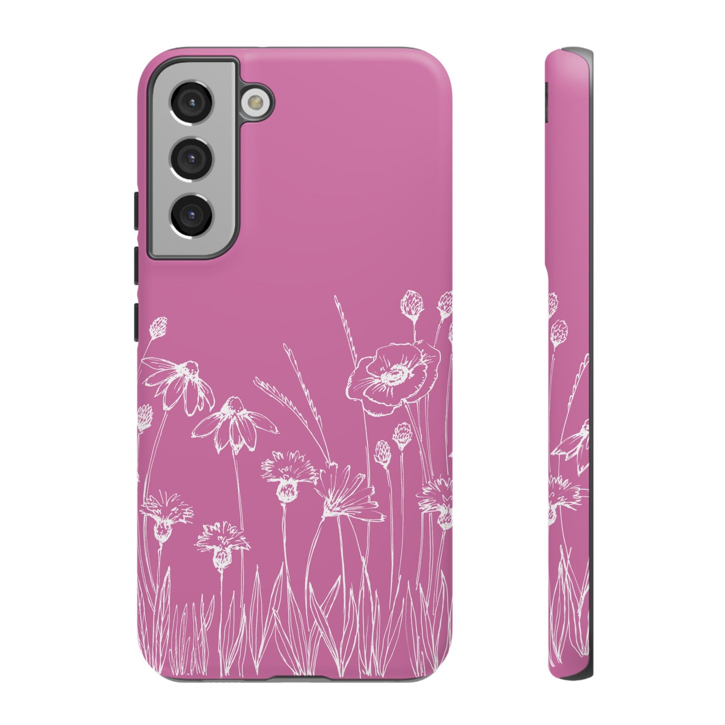 Doodle Flower Phone Case Pink