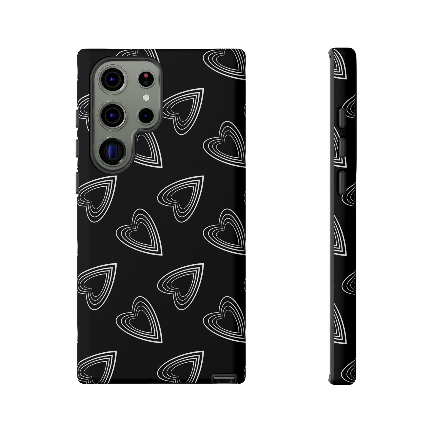 Hearts Phone Case Black