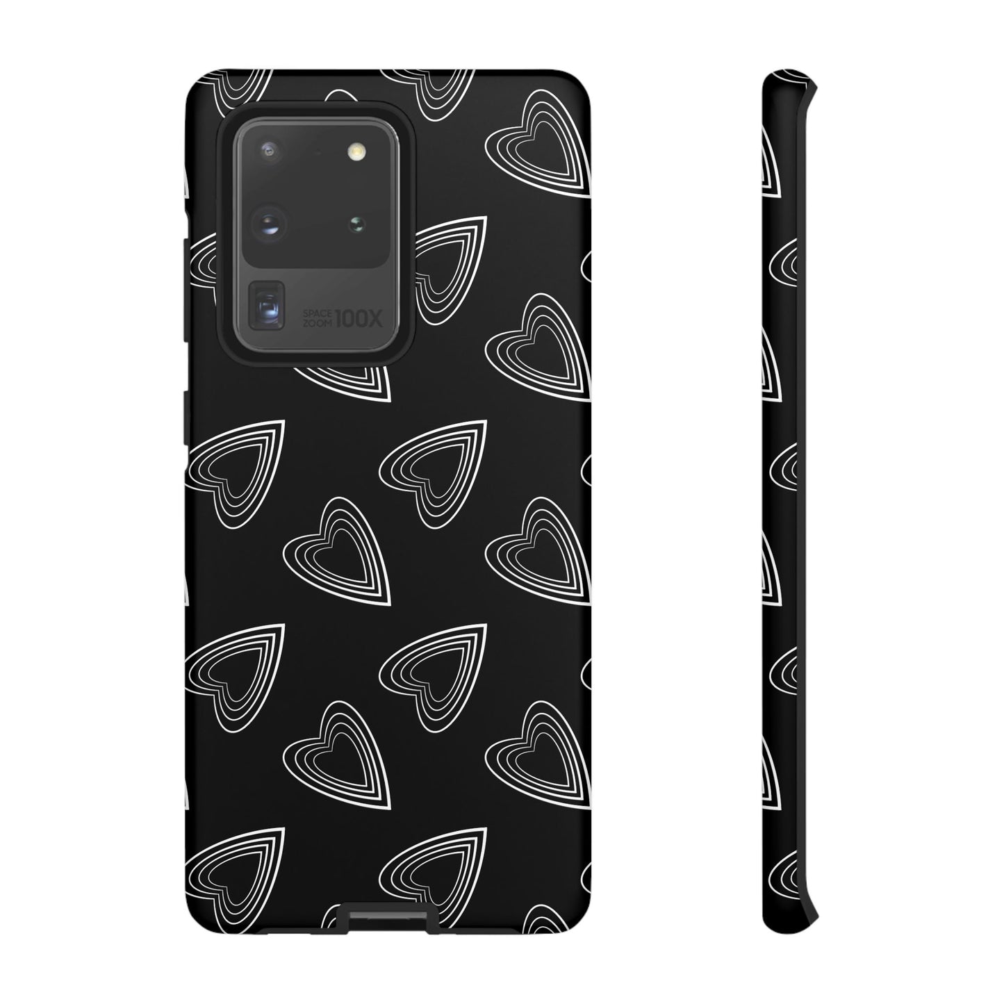 Hearts Phone Case Black