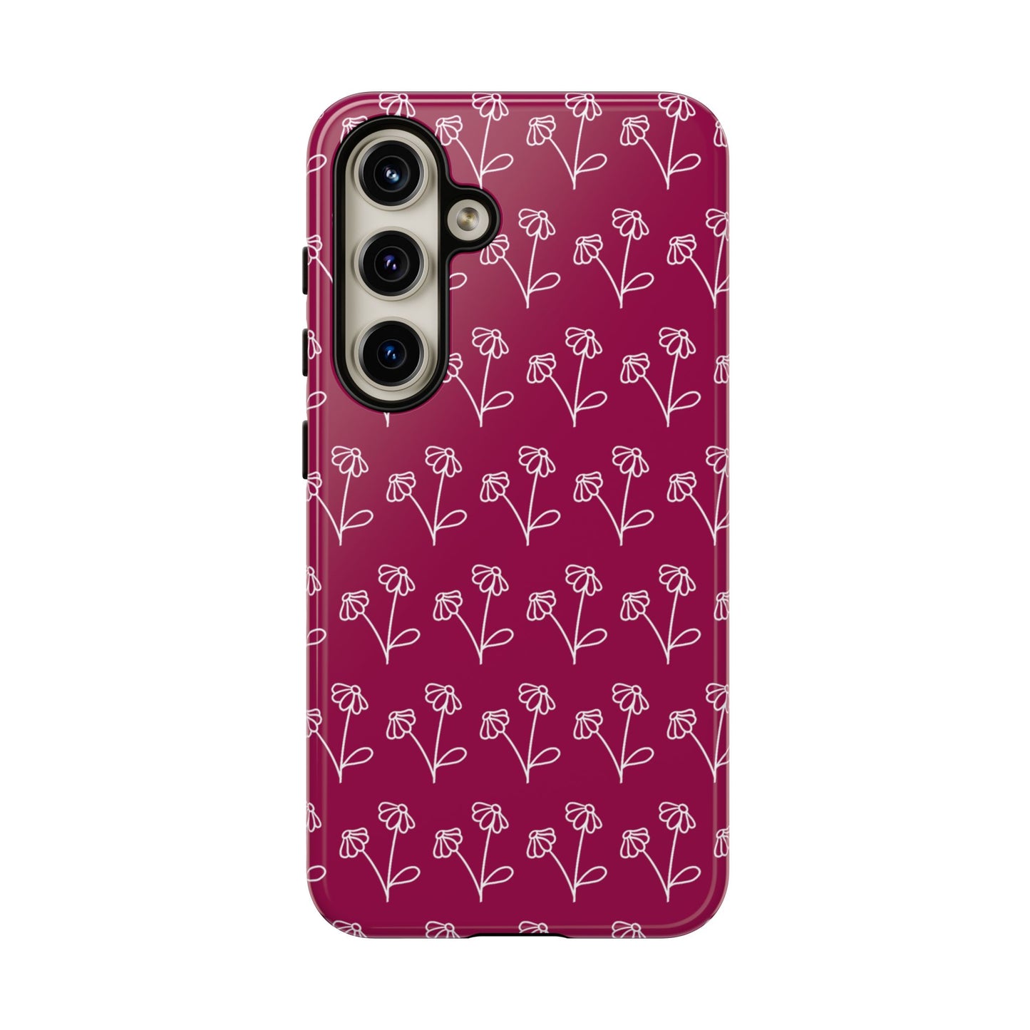 Doodle Flowers Phone Case Berry