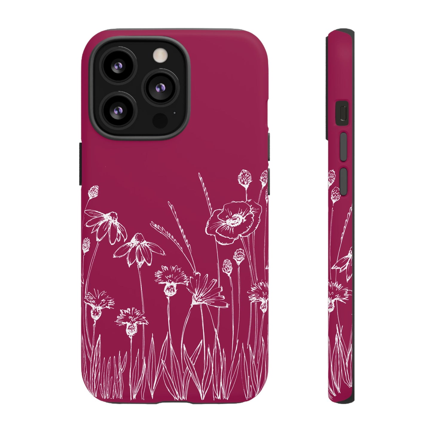 Doodle Flower Phone Case Berry