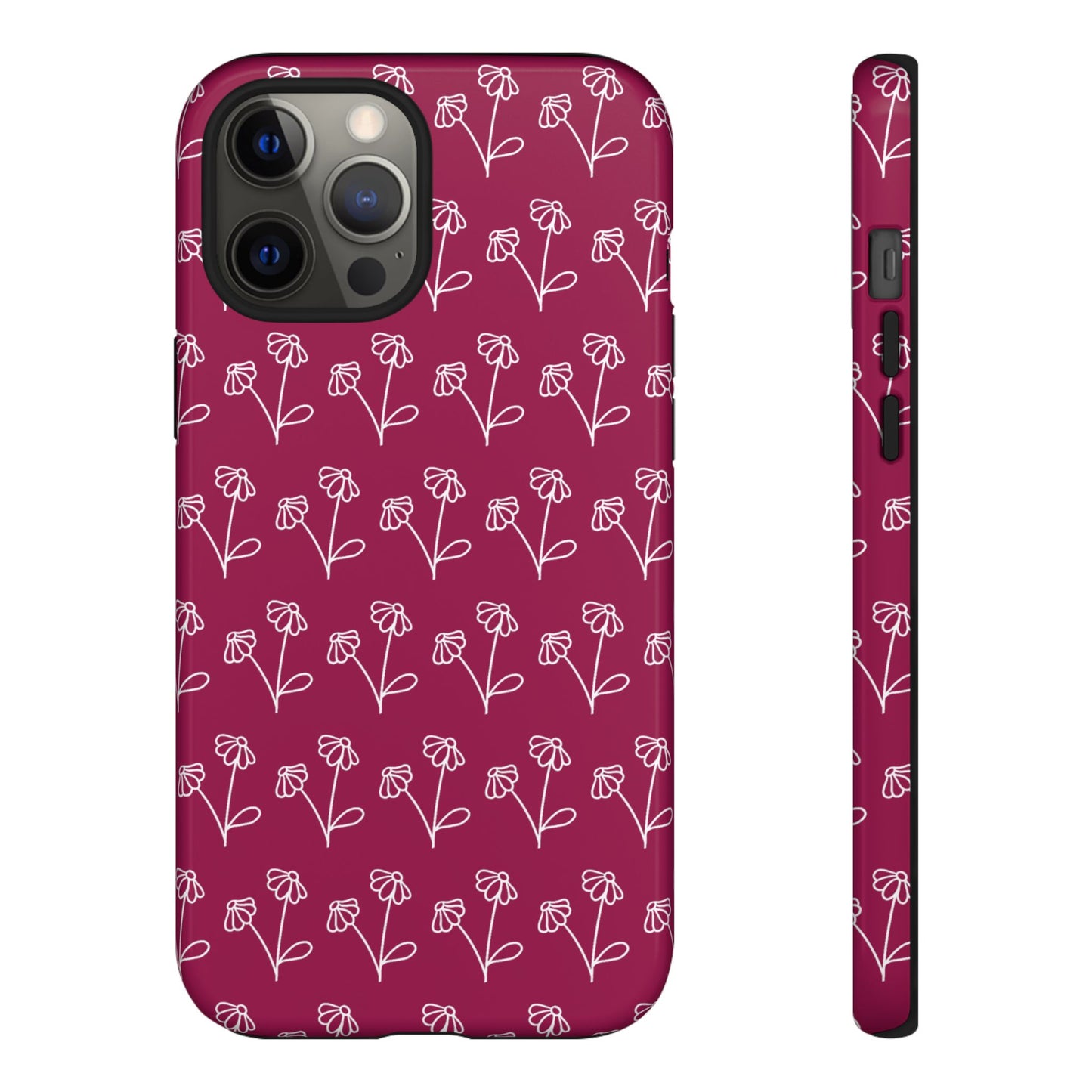 Doodle Flowers Phone Case Berry