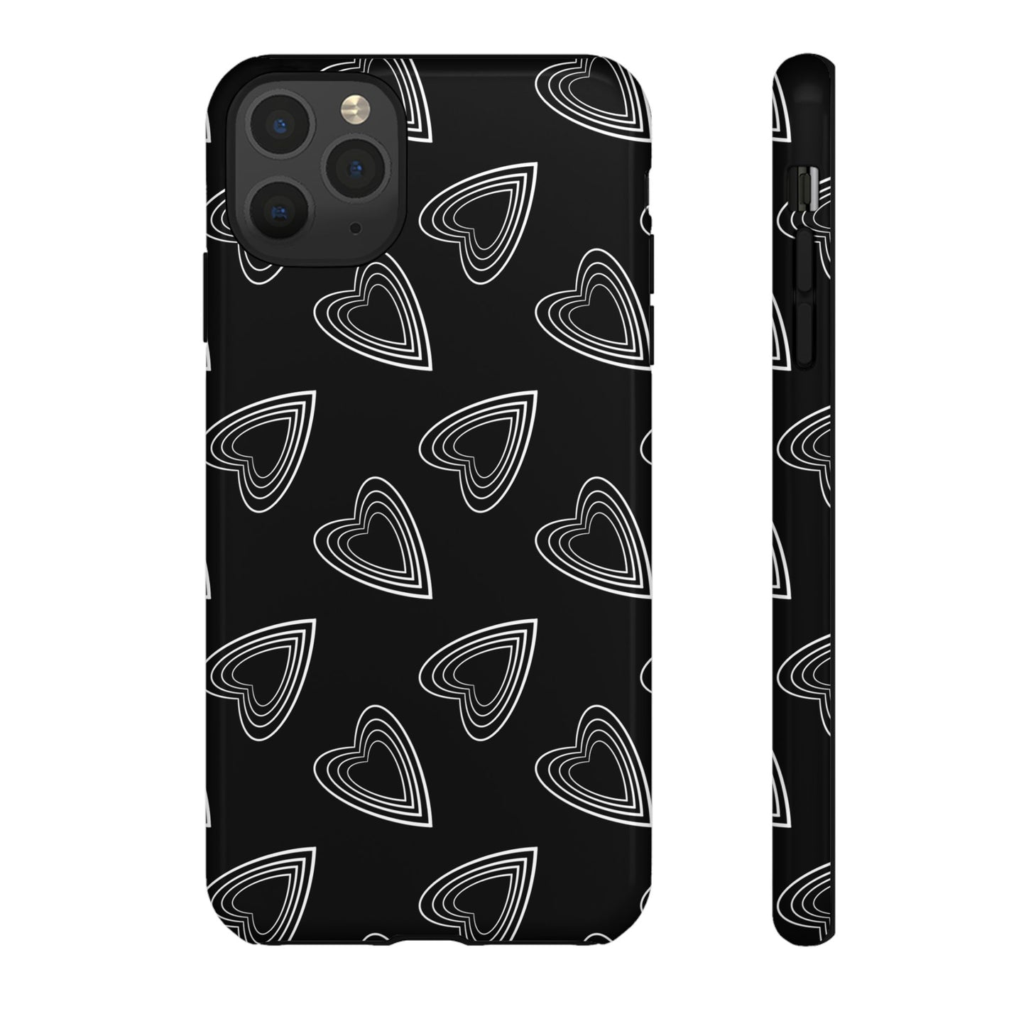 Hearts Phone Case Black