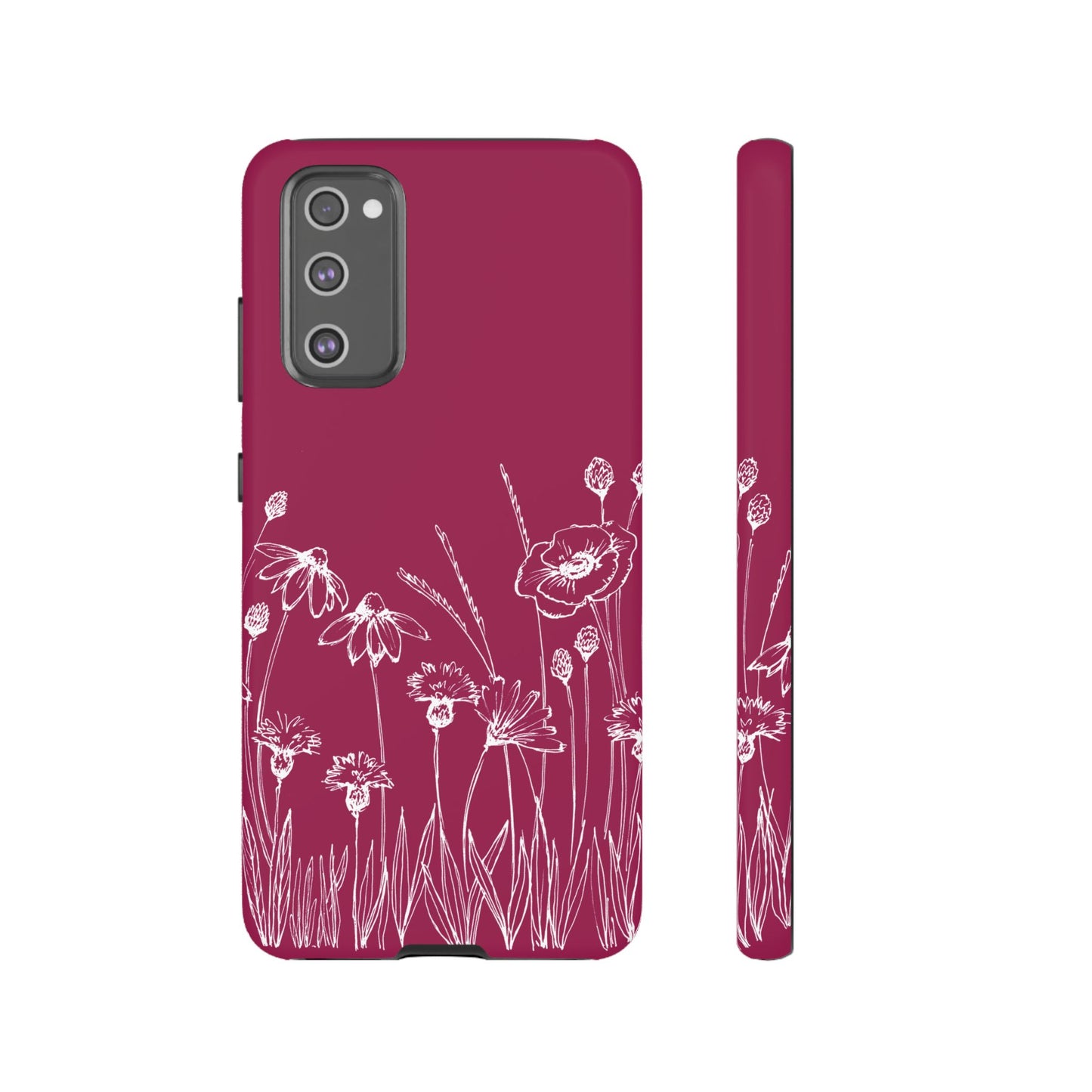 Doodle Flower Phone Case Berry