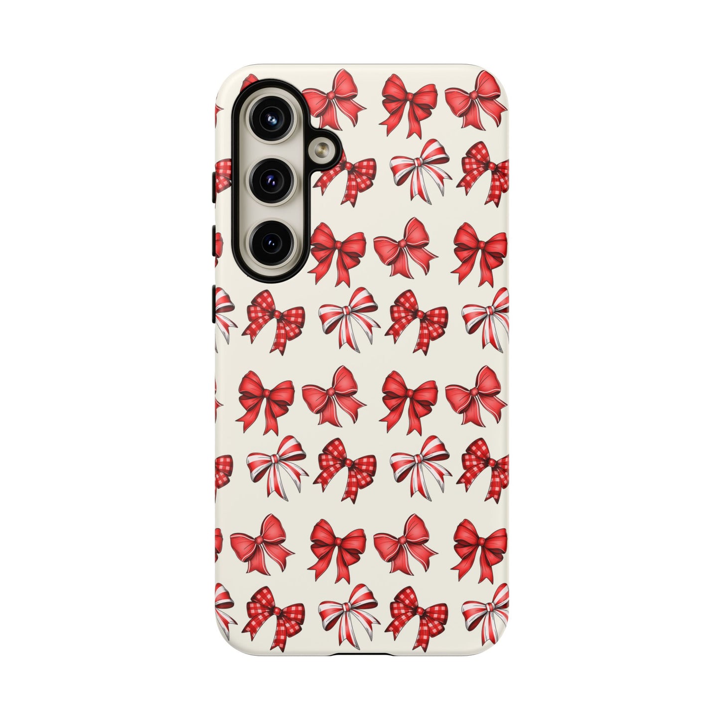 Christmas Bow Phone Case Cream