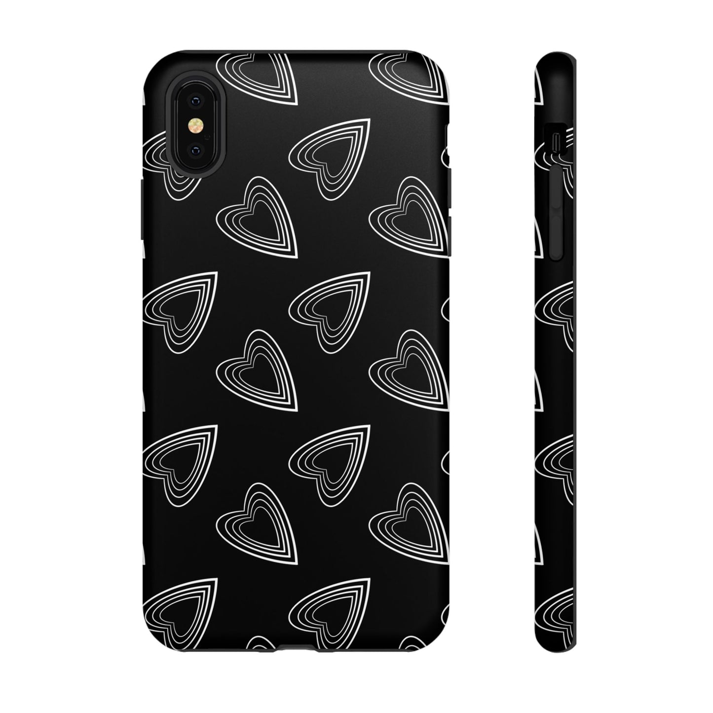 Hearts Phone Case Black