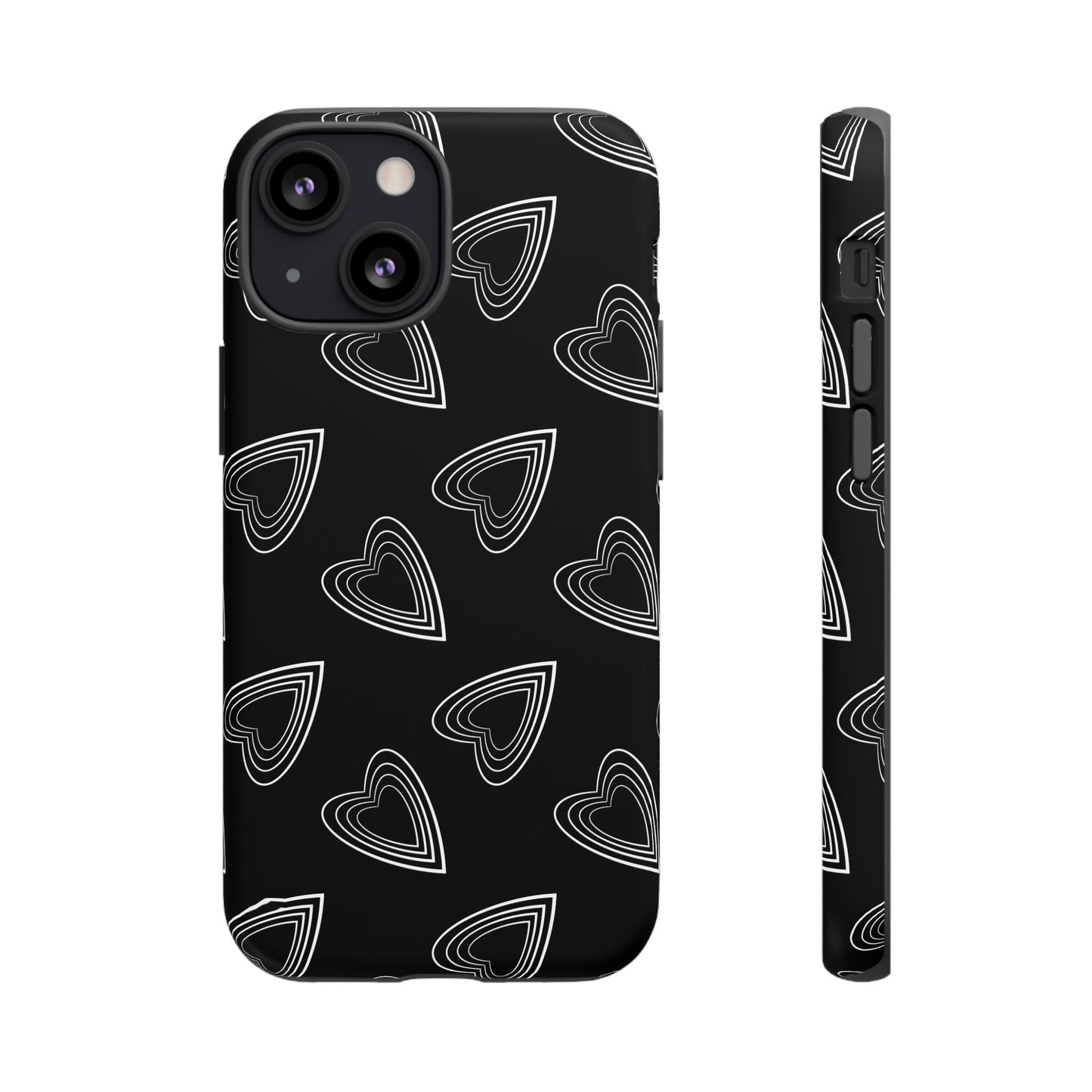 Hearts Phone Case Black