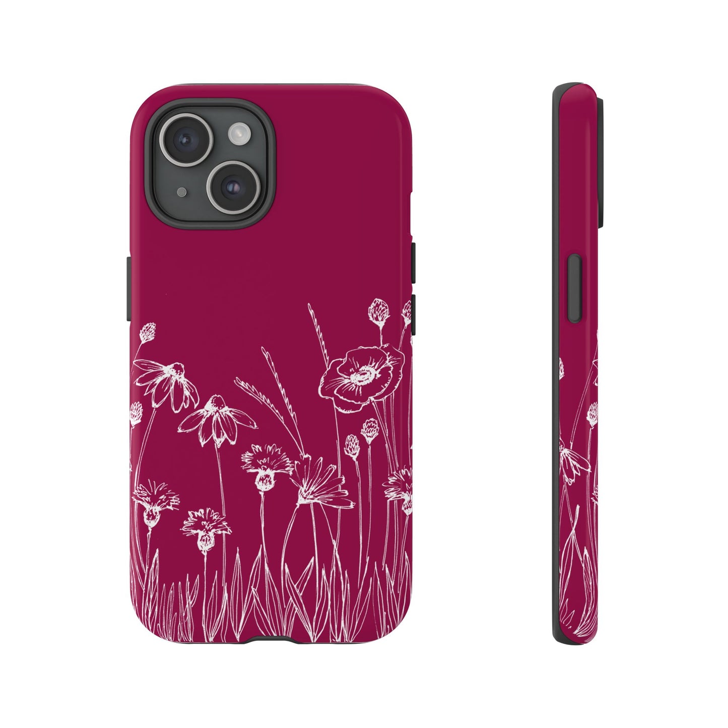 Doodle Flower Phone Case Berry