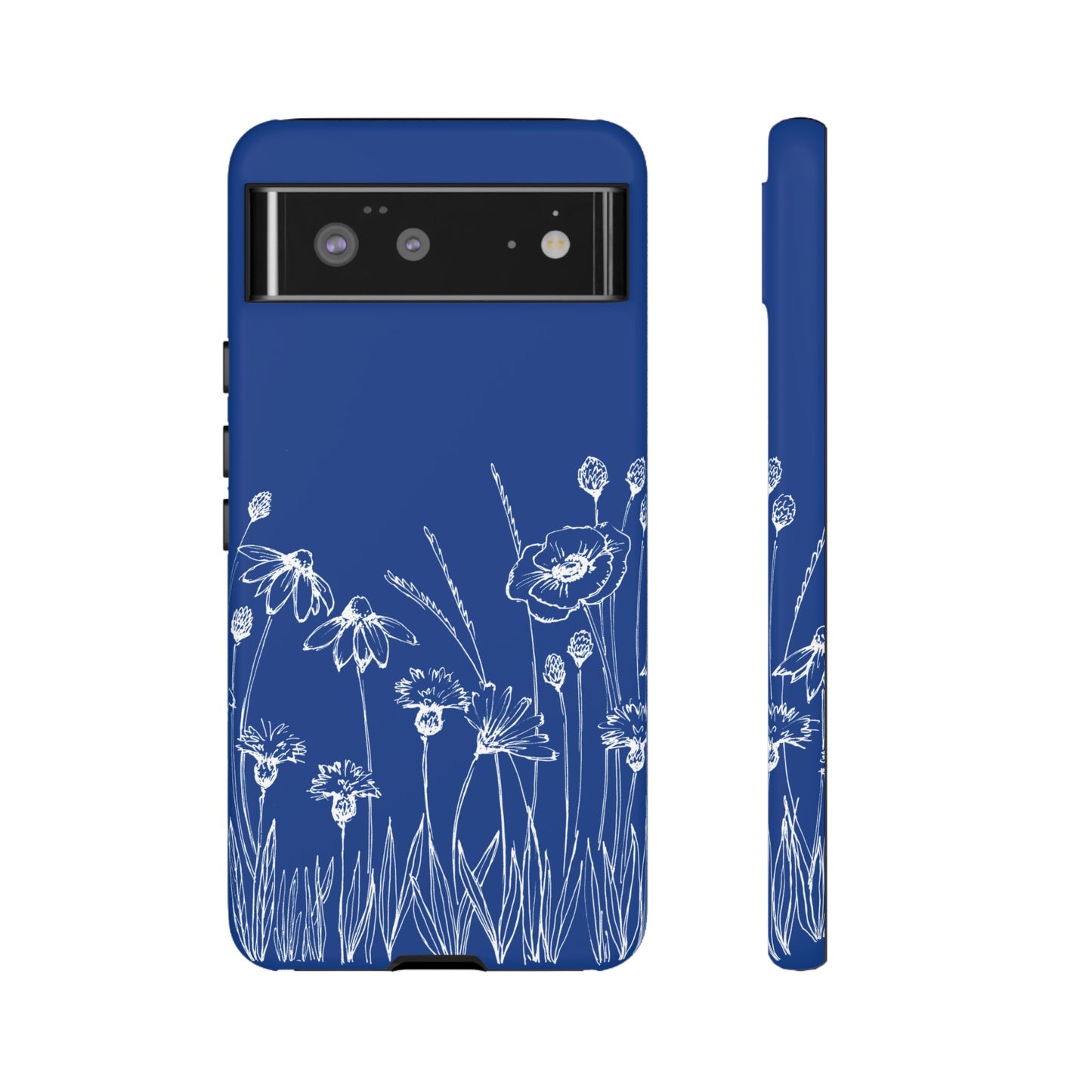 Doodle Flower Phone Case Blue