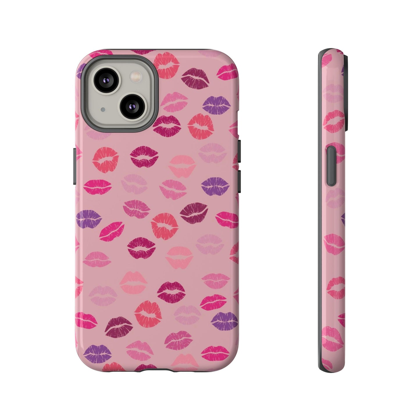 Lipstick Kisses Phone Case Pink