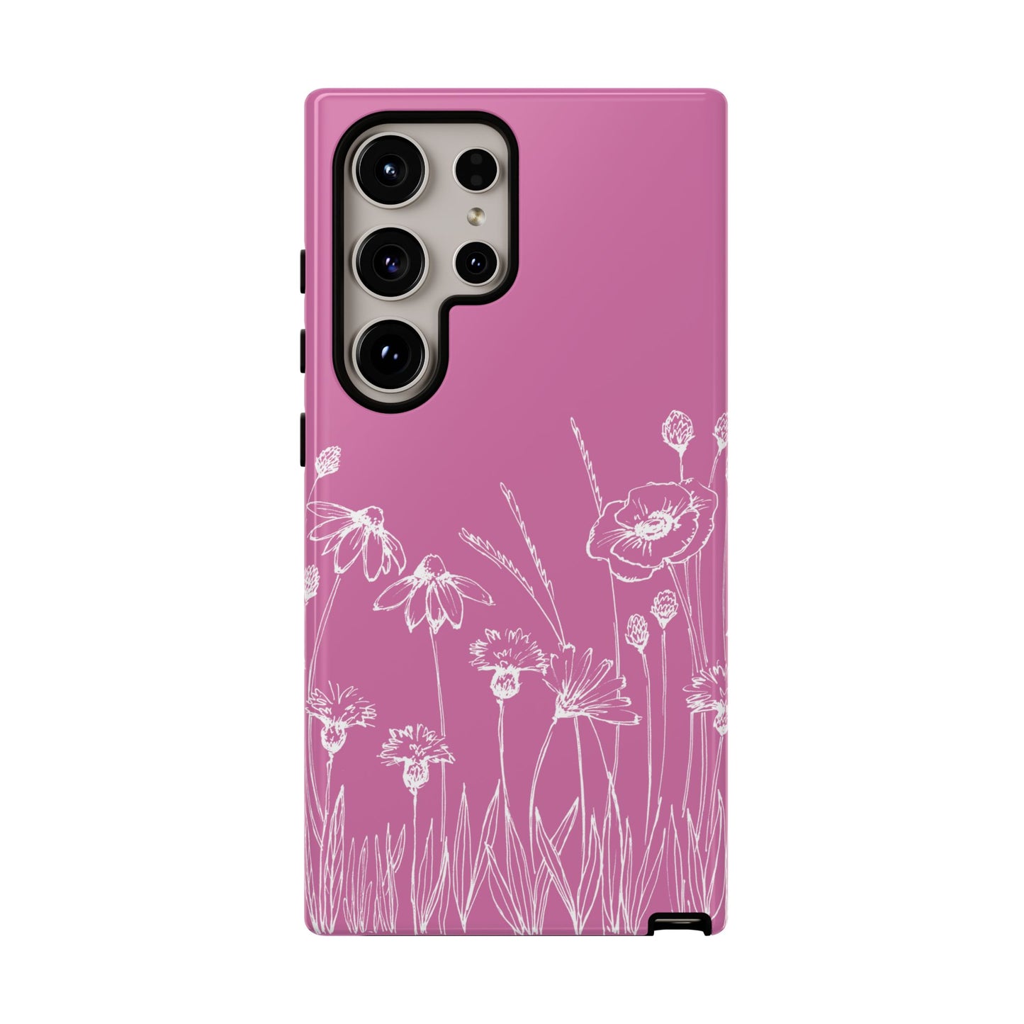 Doodle Flower Phone Case Pink