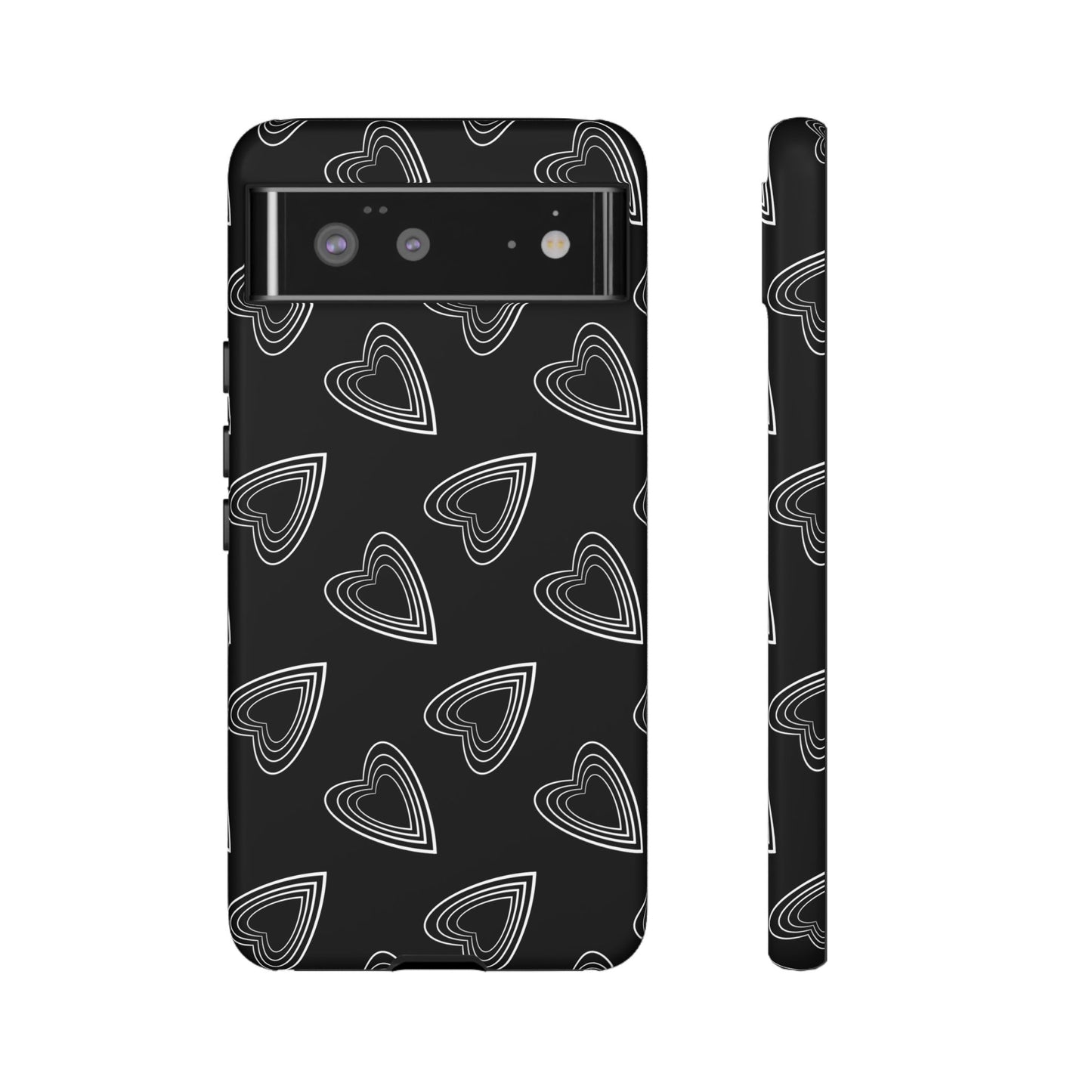 Hearts Phone Case Black