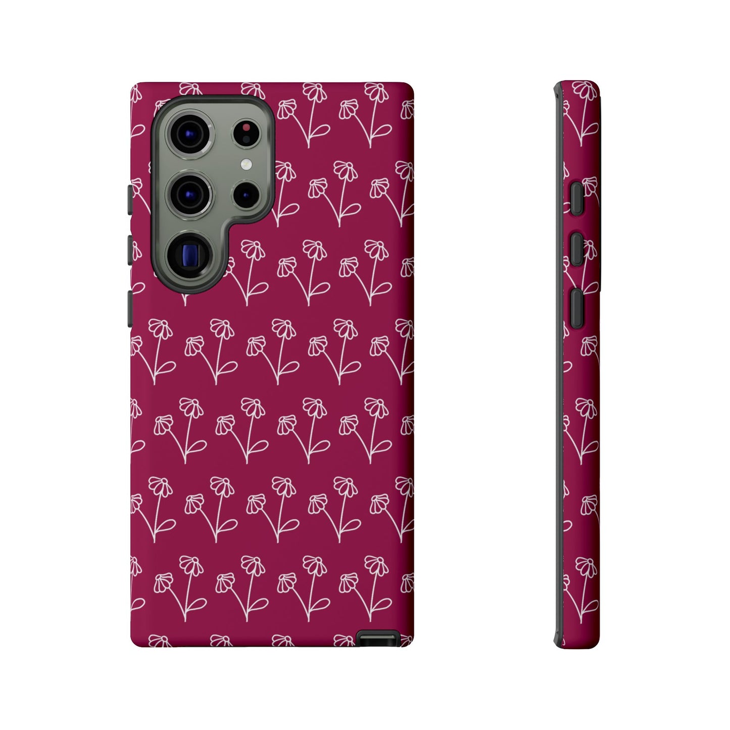 Doodle Flowers Phone Case Berry