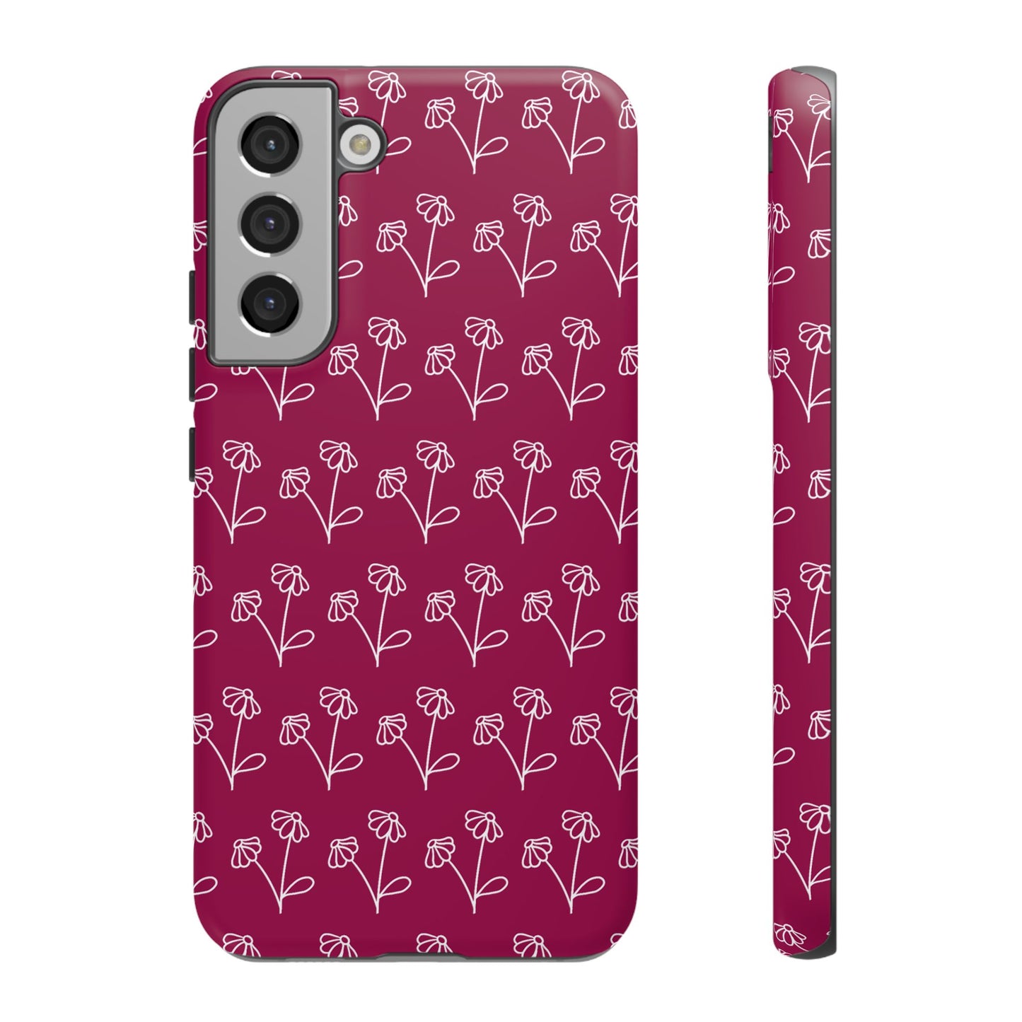 Doodle Flowers Phone Case Berry