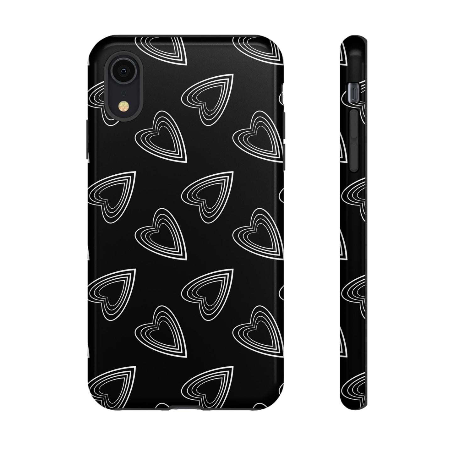 Hearts Phone Case Black