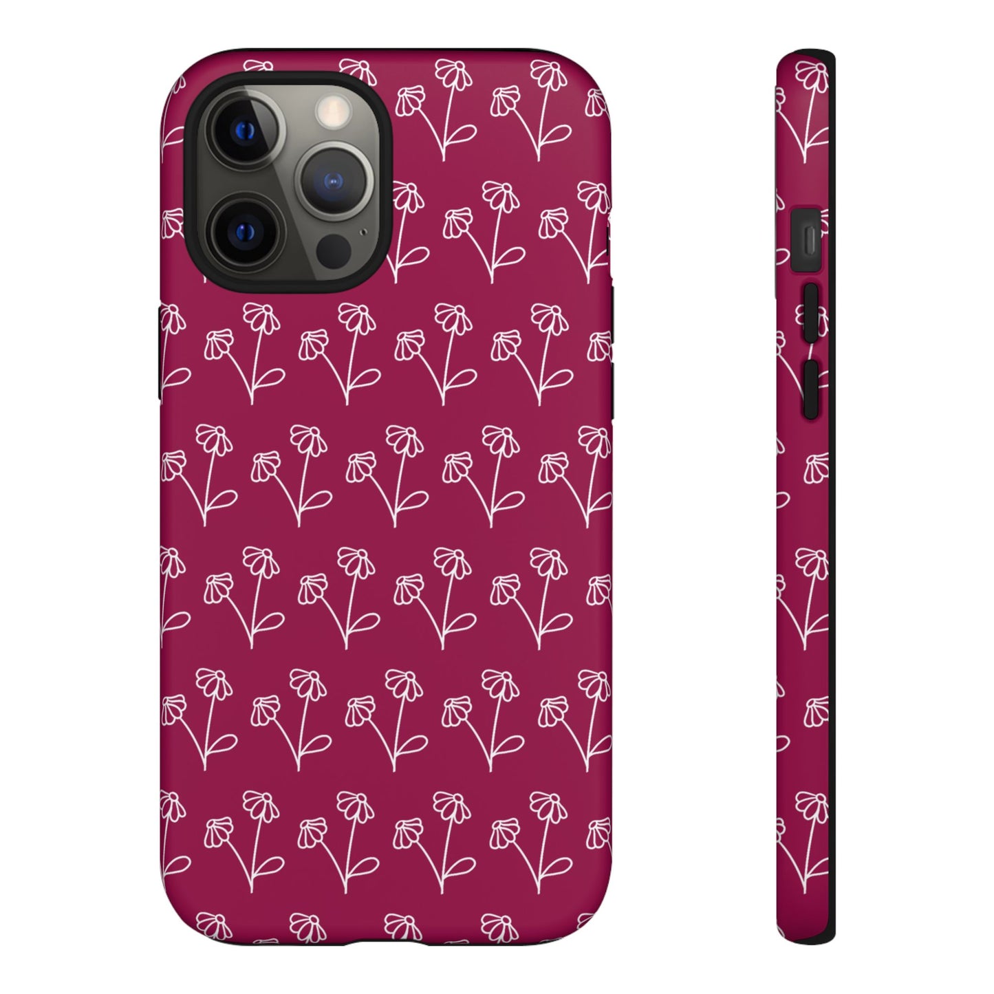 Doodle Flowers Phone Case Berry