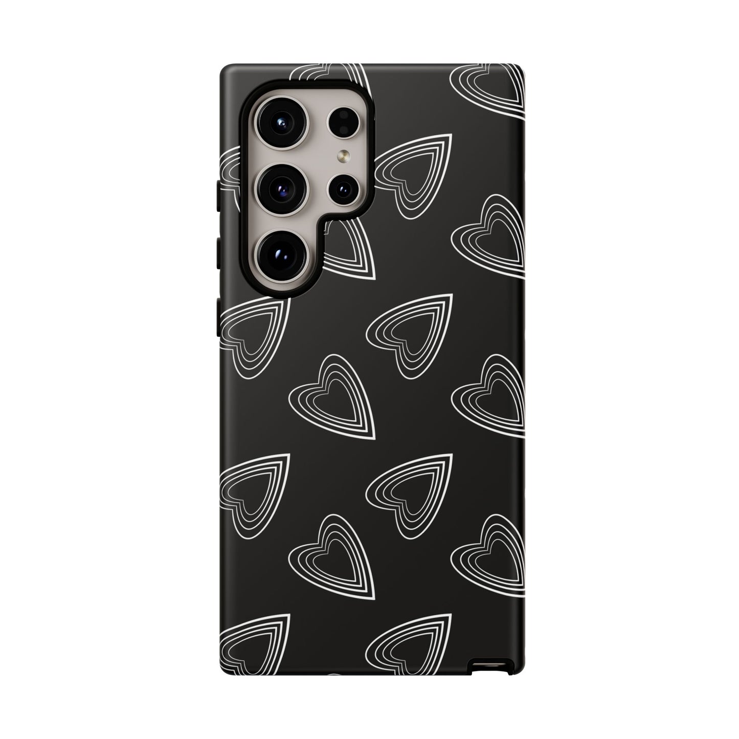 Hearts Phone Case Black