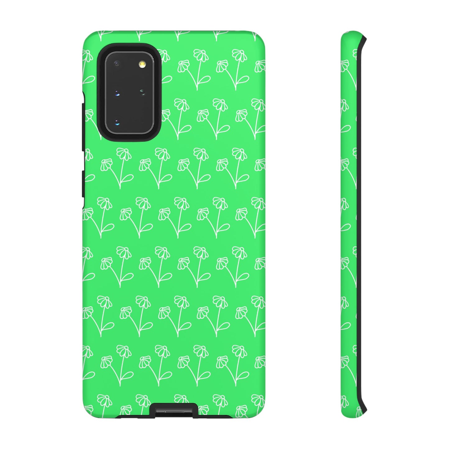 Doodle Flowers Phone Case Bright Green