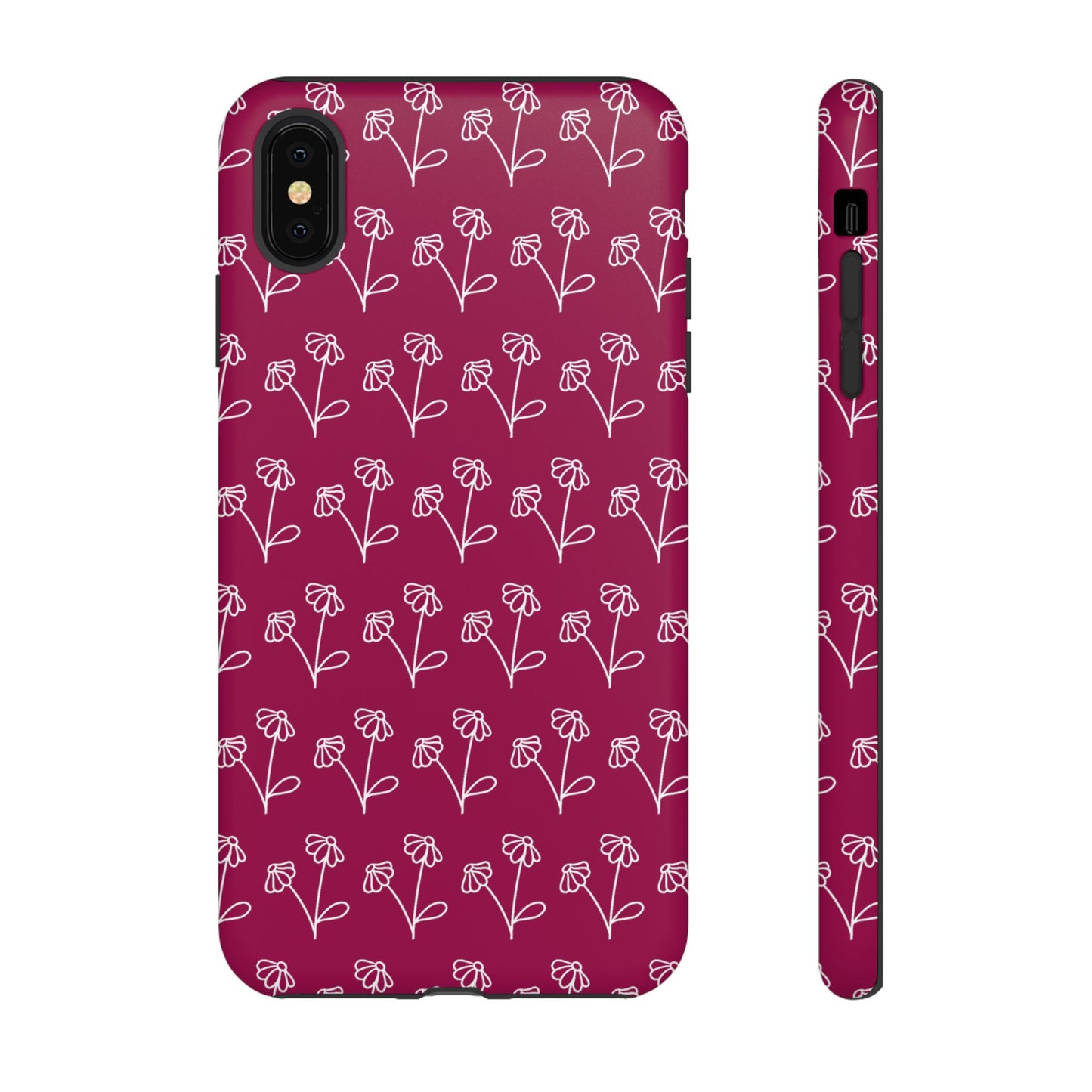 Doodle Flowers Phone Case Berry