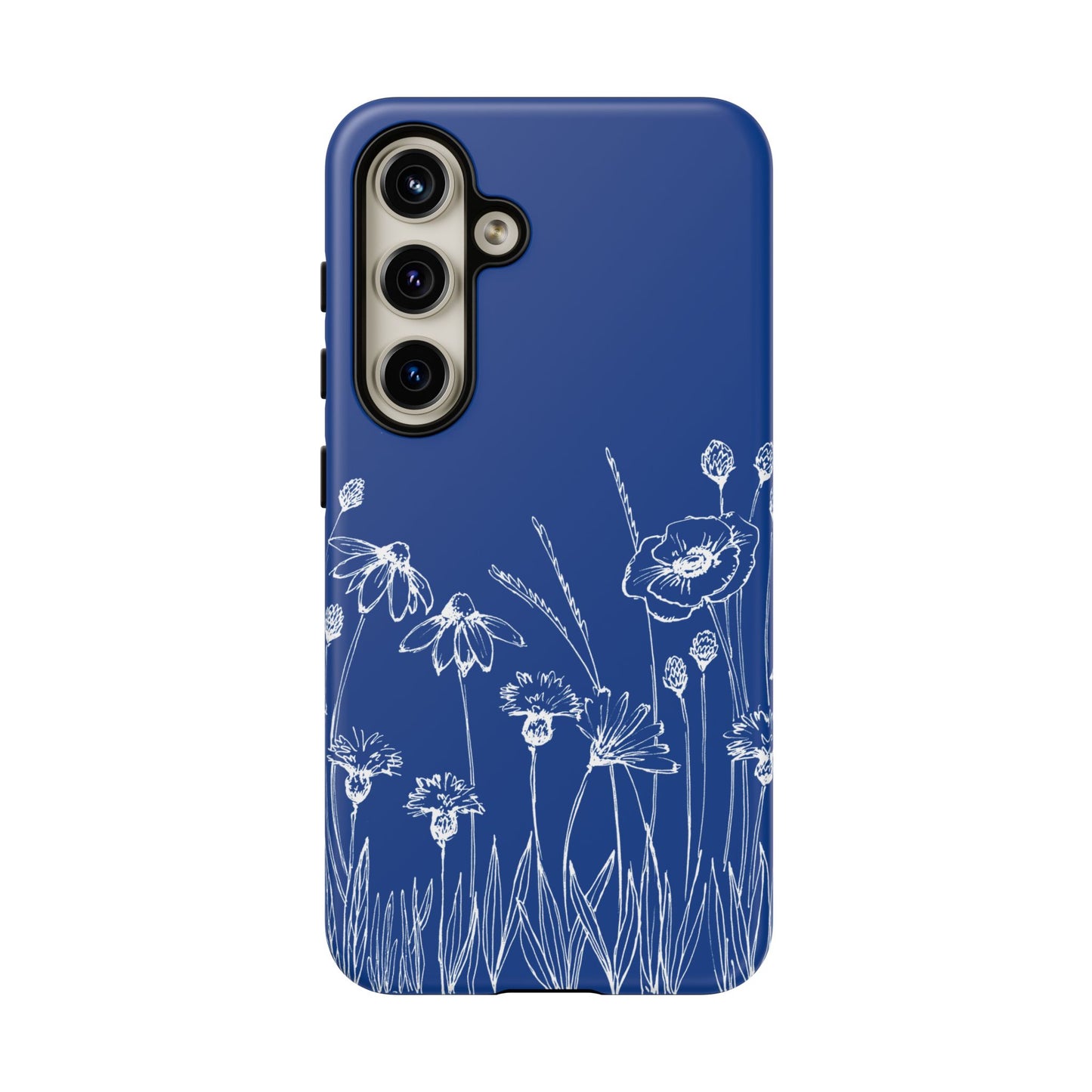 Doodle Flower Phone Case Blue