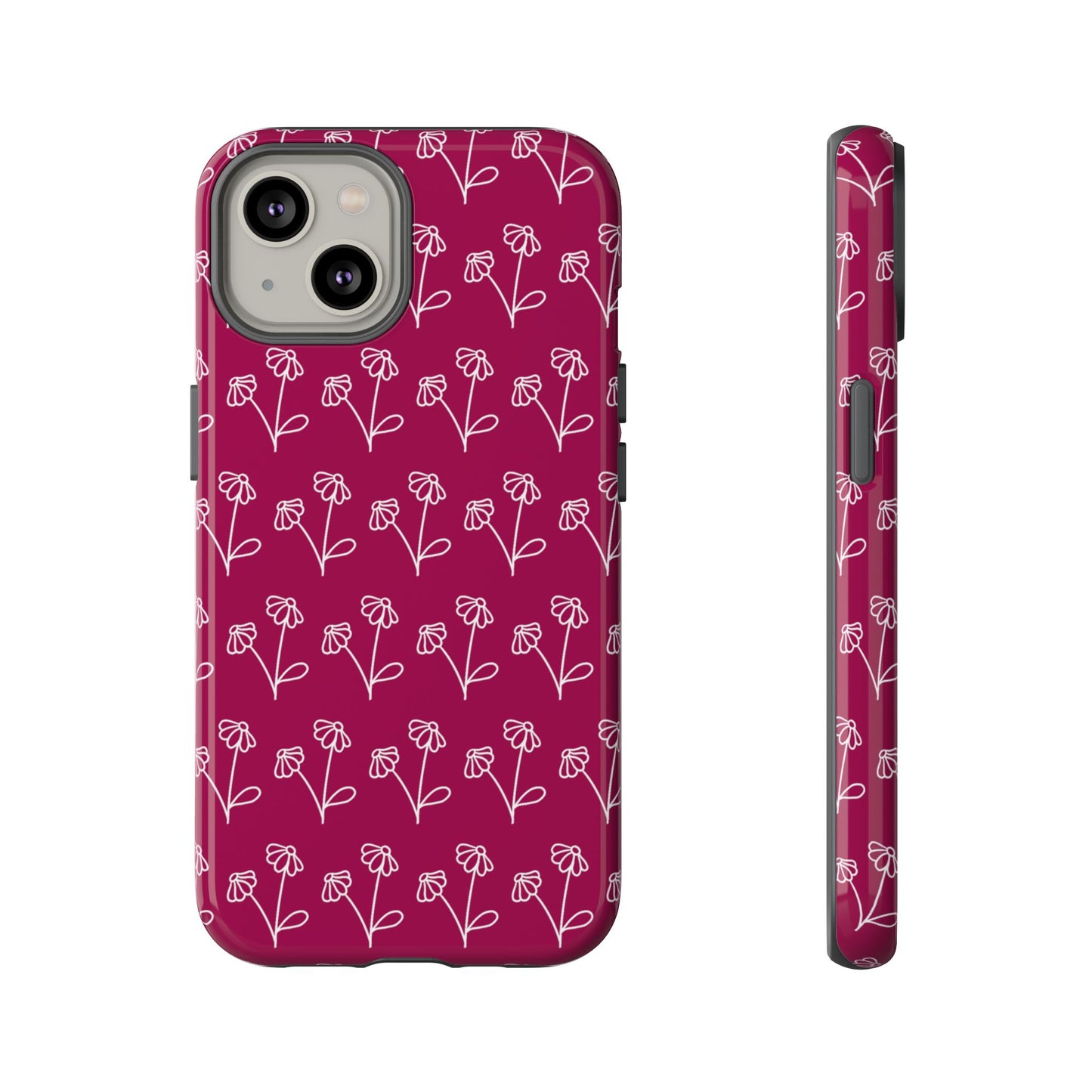 Doodle Flowers Phone Case Berry