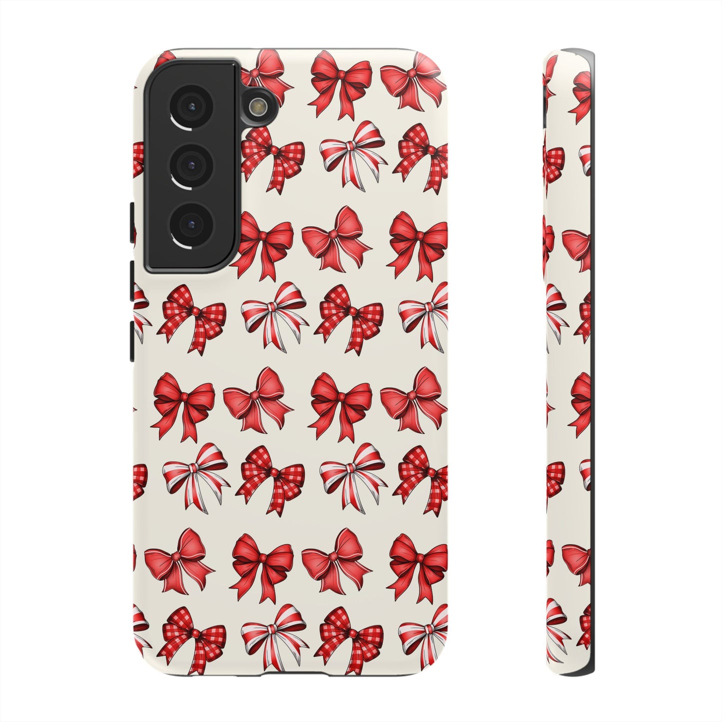 Christmas Bow Phone Case Cream